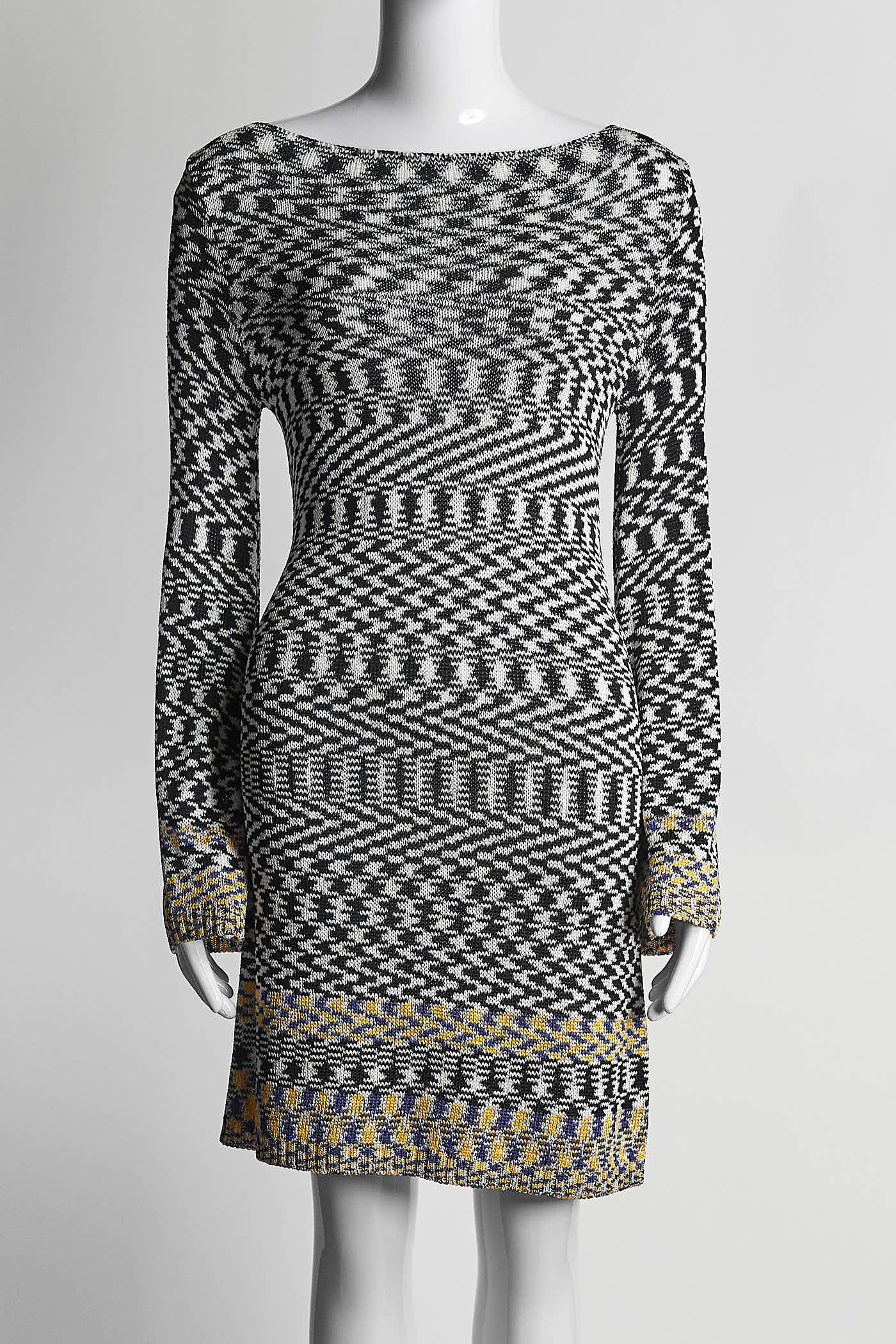 Missoni Knit Black/White Dress with Back Detail 38