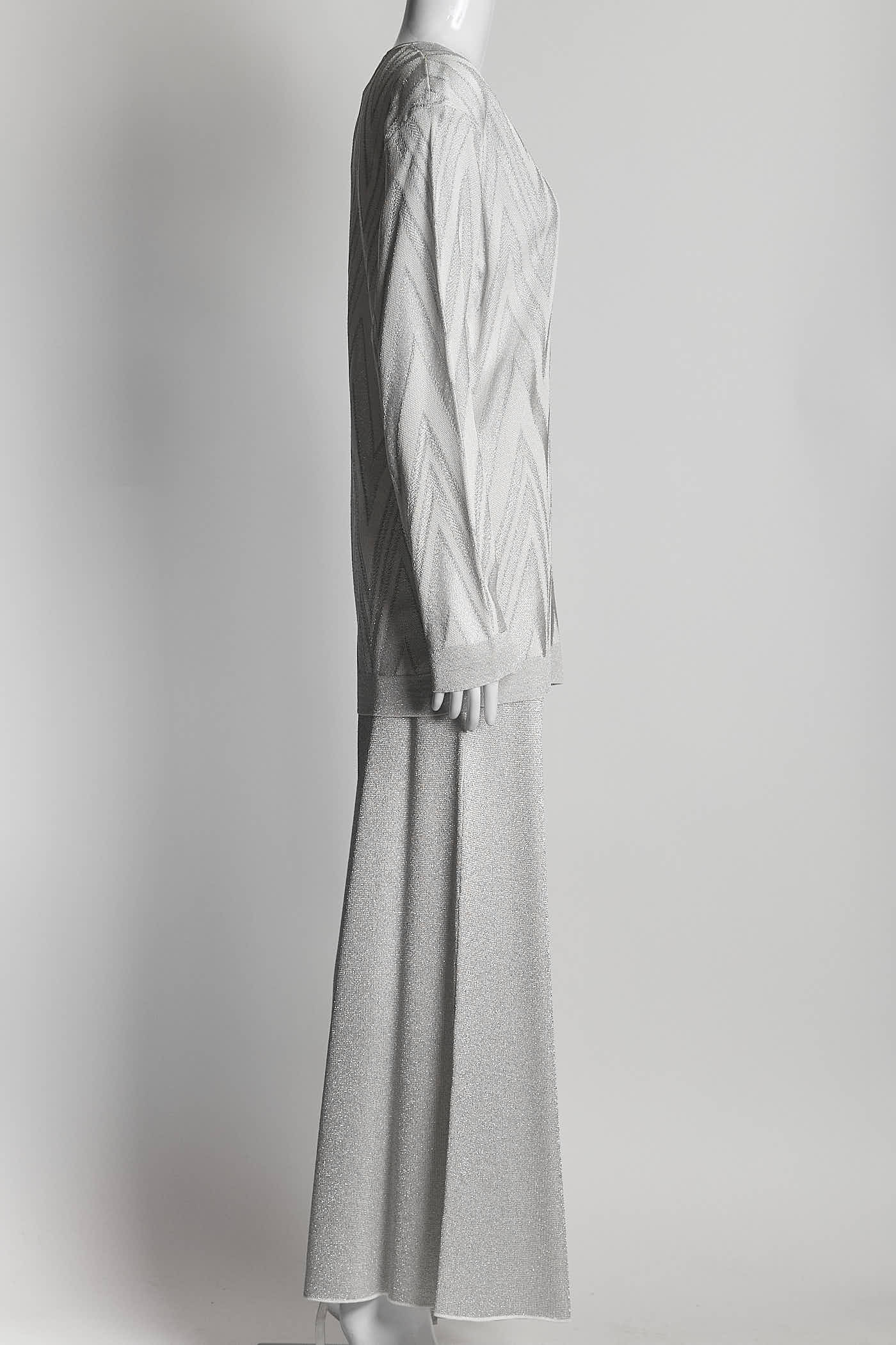 Missoni Silver Kint Top/Pant Set XS