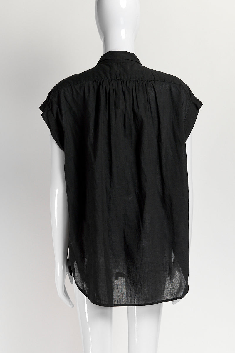 Nili Lotan Black Pleated Blouse XS