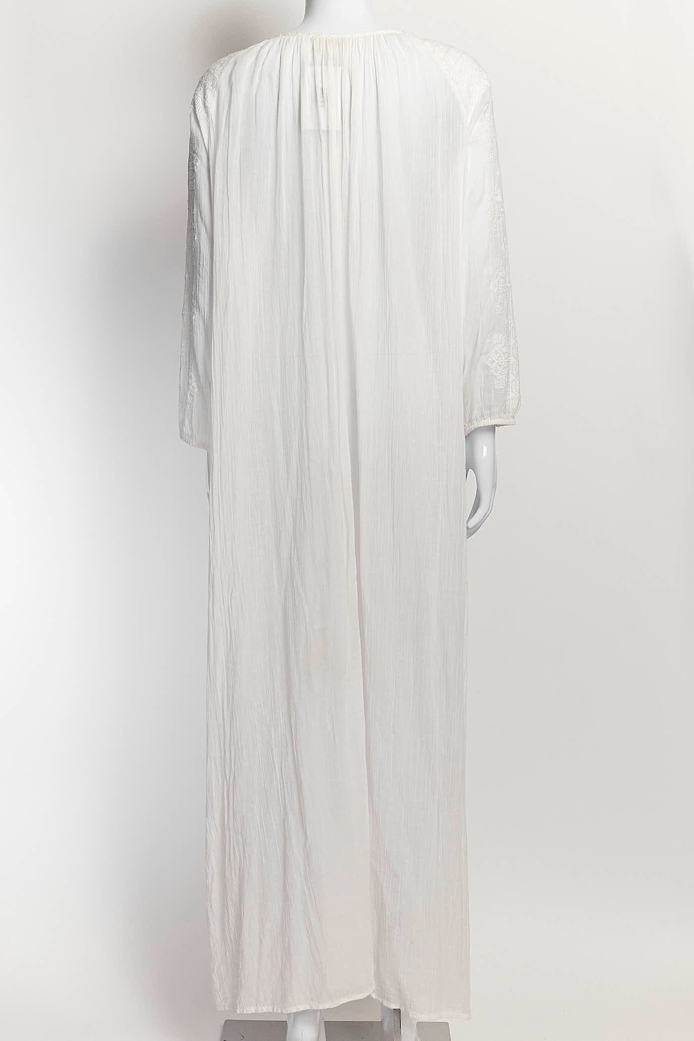 Nili Lotan White Cotton Embroidered Dress S