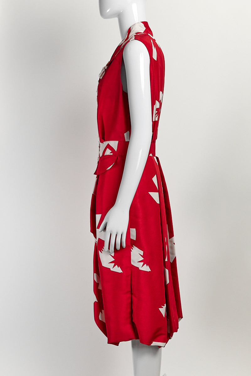 OSCAR DE LA RENTA RED KNEE LENGTH DRESS 10