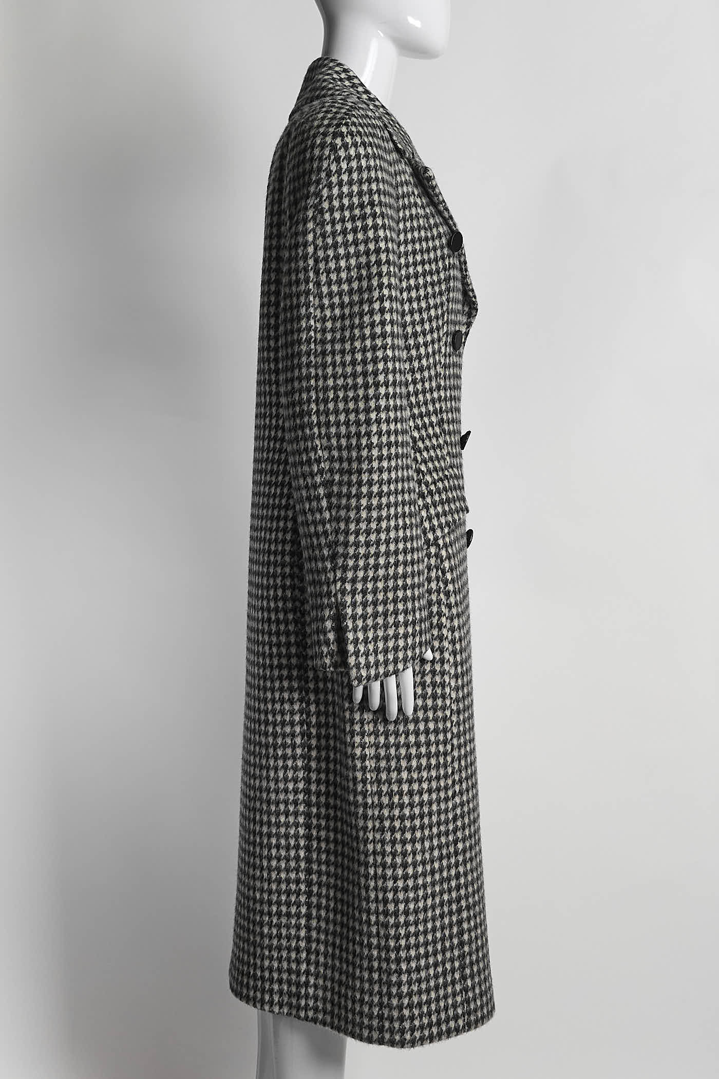 Olivier Theyskens Houndstooth Wool/Mohair Coat 38