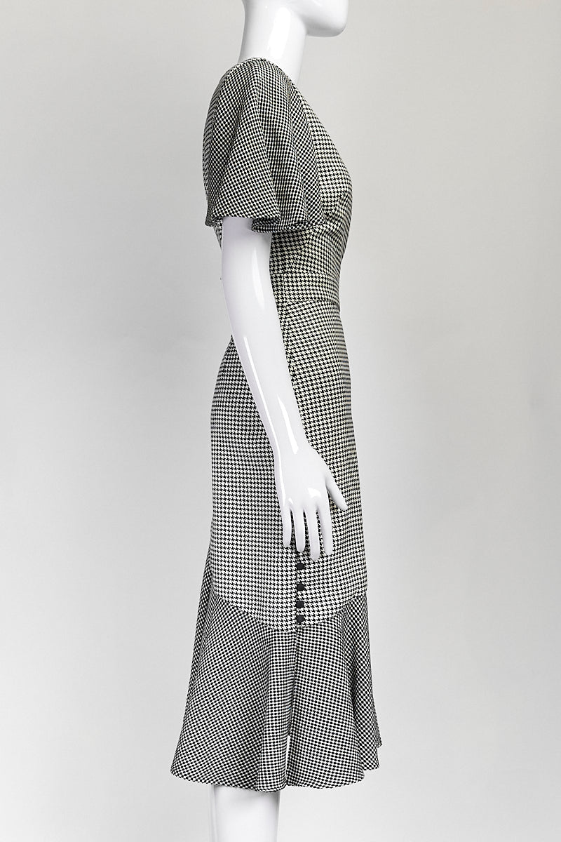 Prabal Gurung Houndstooth Print Midi Length Dress US 2