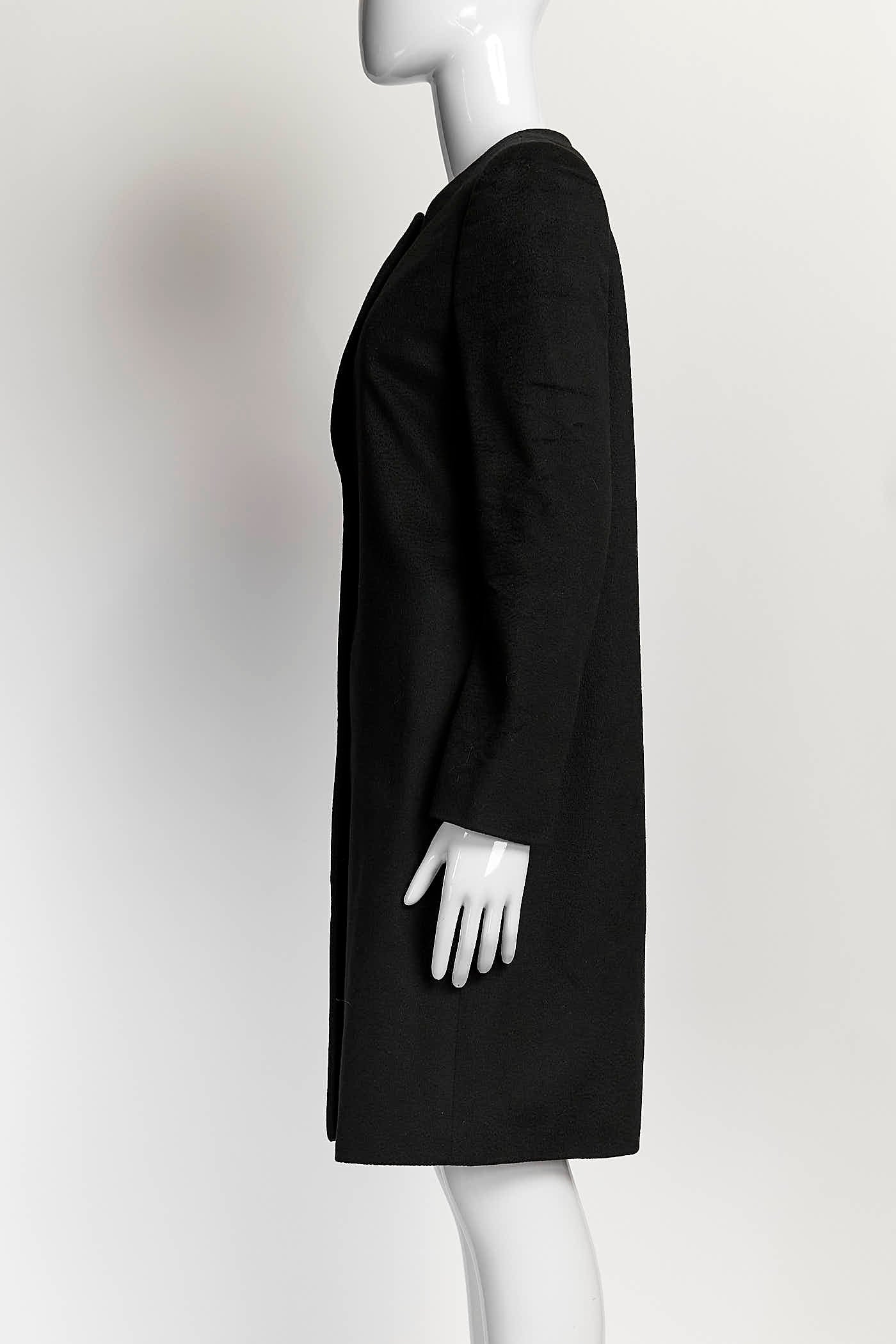 Prada Black Cashmere Coat 38