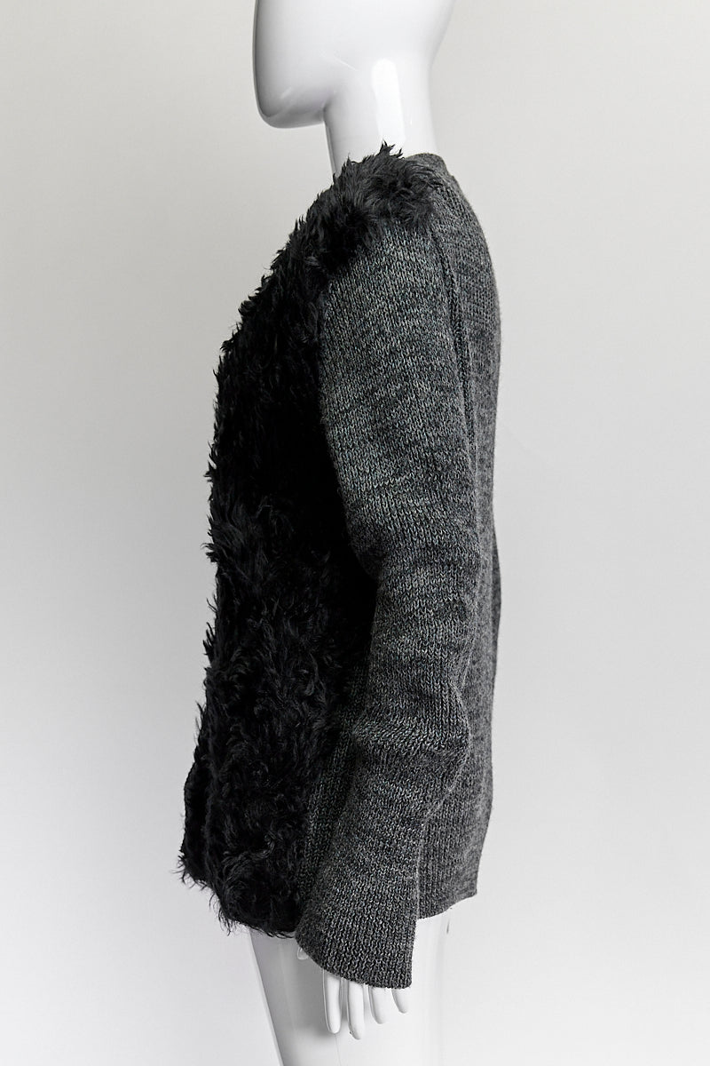 Prada Black Fur Cardigan IT 46