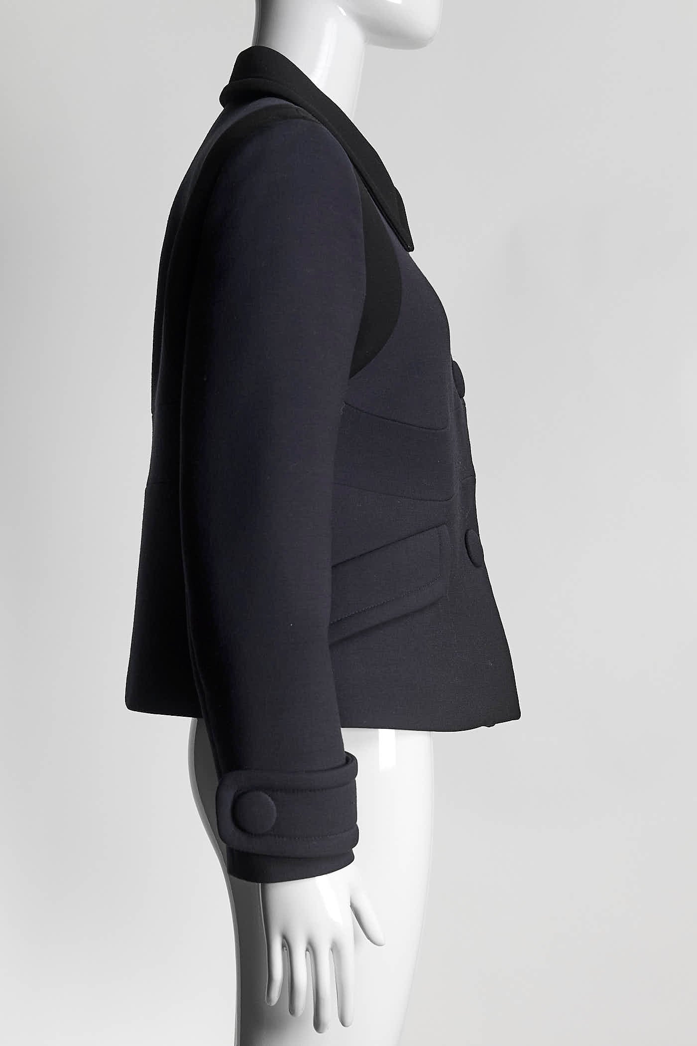 Prada Black/Navy Short Jacket/Skirt Set 44