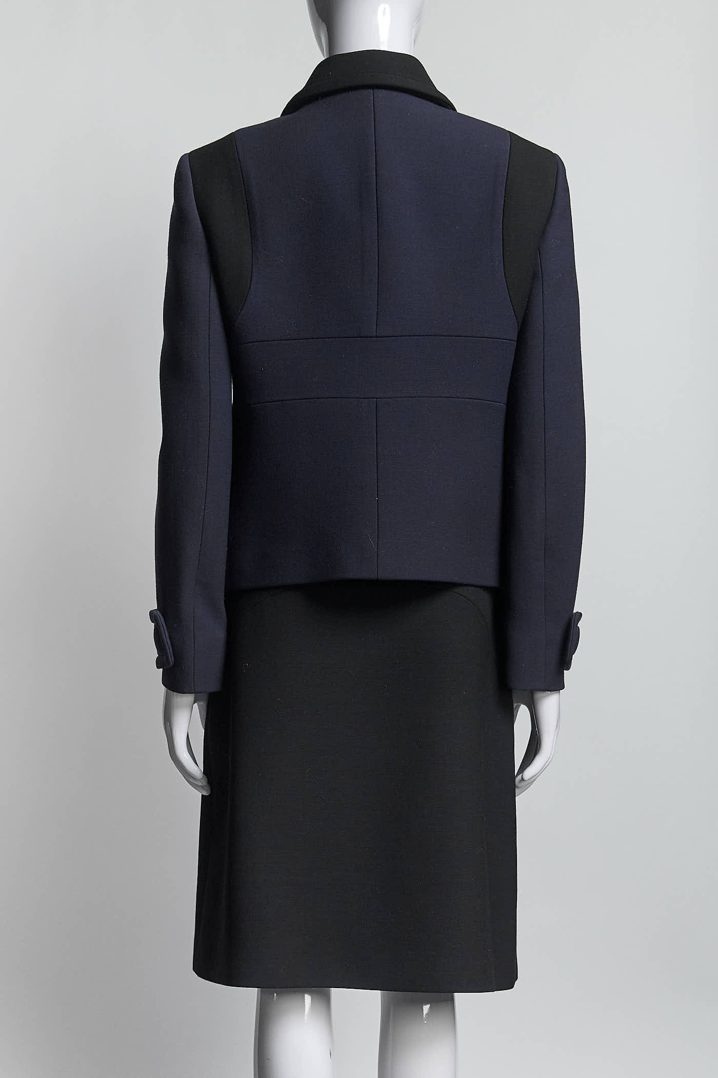 Prada Black/Navy Short Jacket/Skirt Set 44