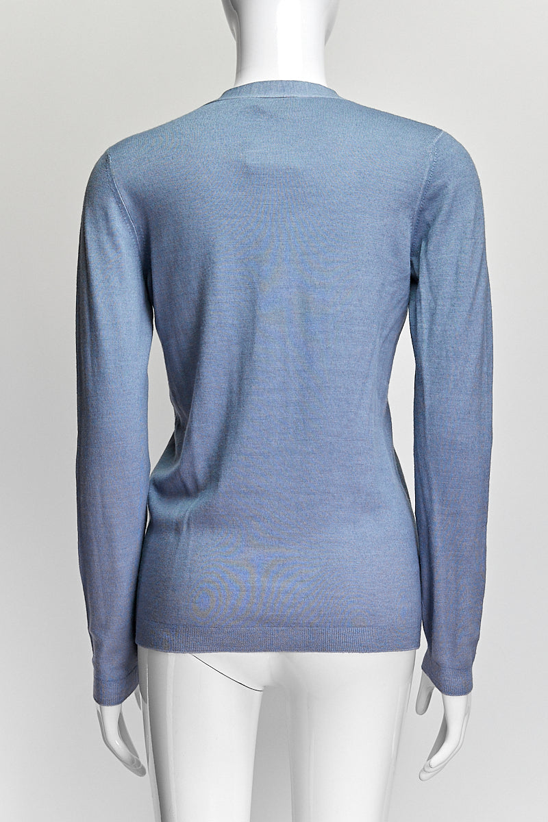 Prada Blue Cashmere Cardigan IT40