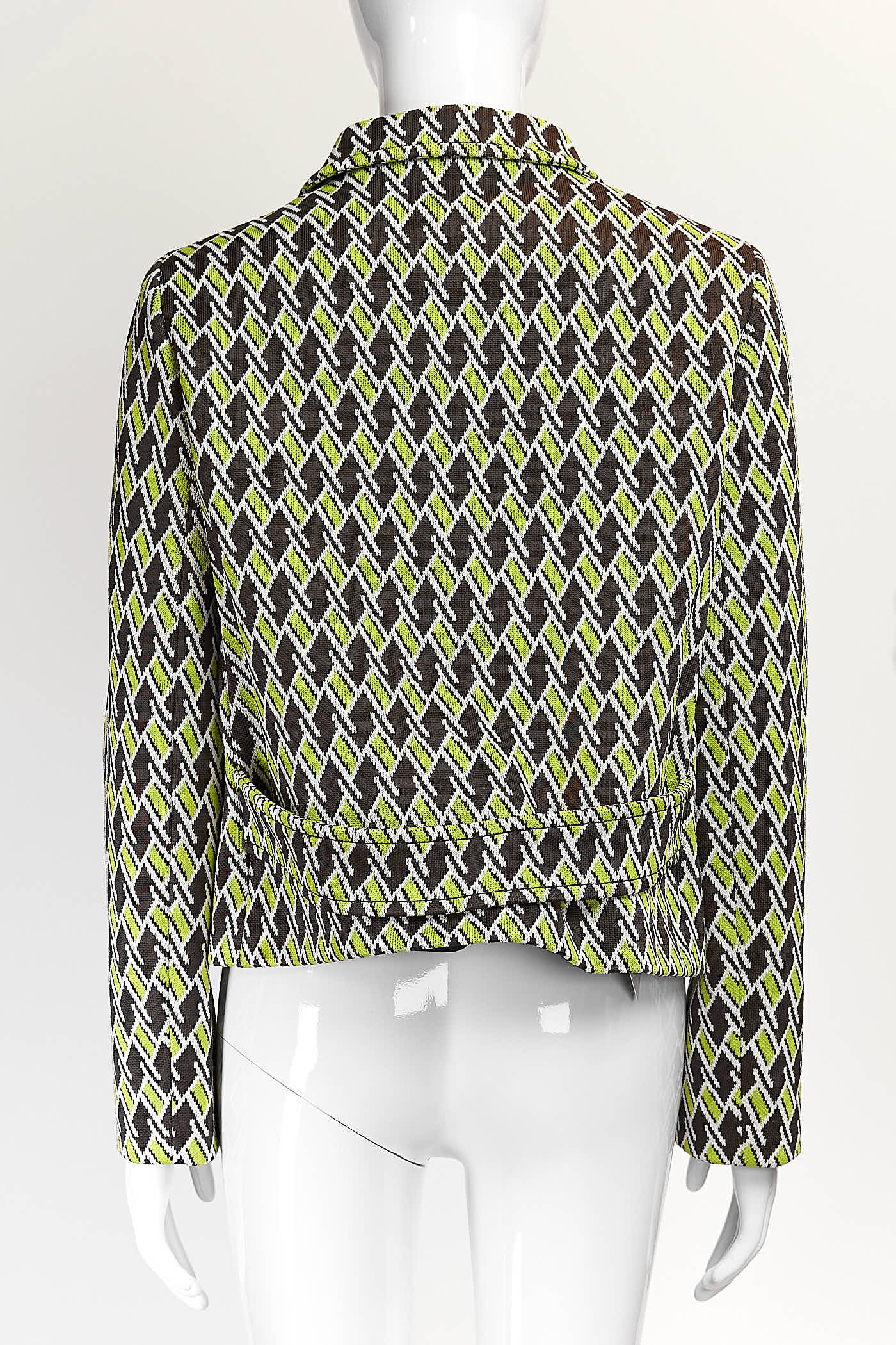 Prada Green Printed Knit Blazer 40