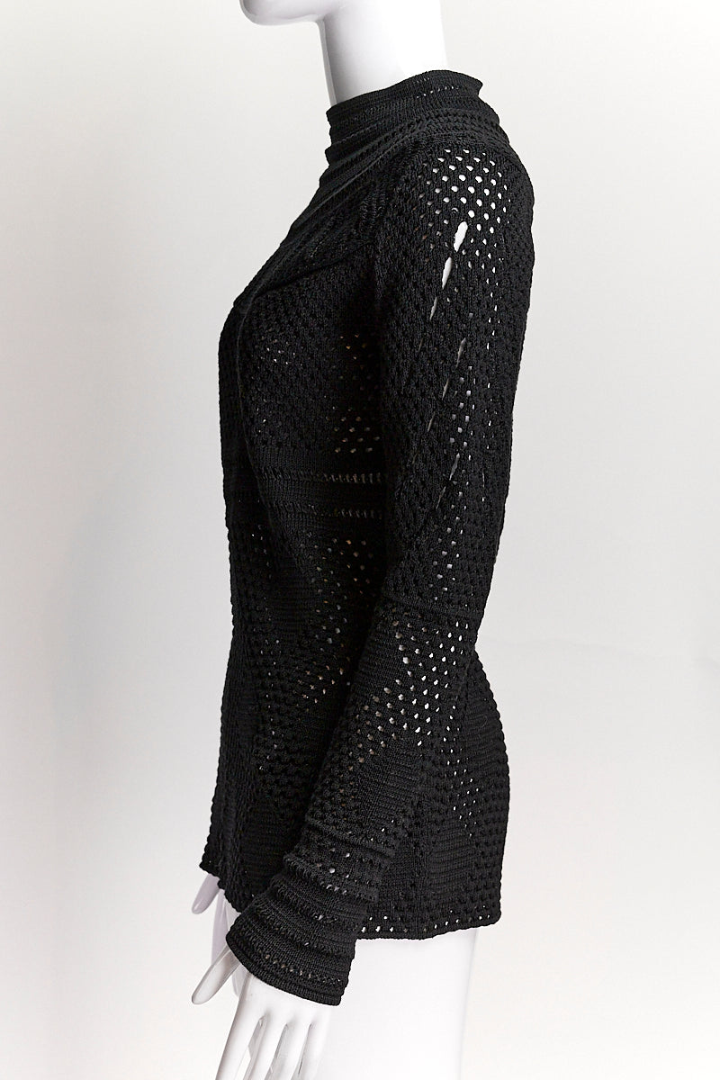 Proenza Schouler Black Crochet Top M