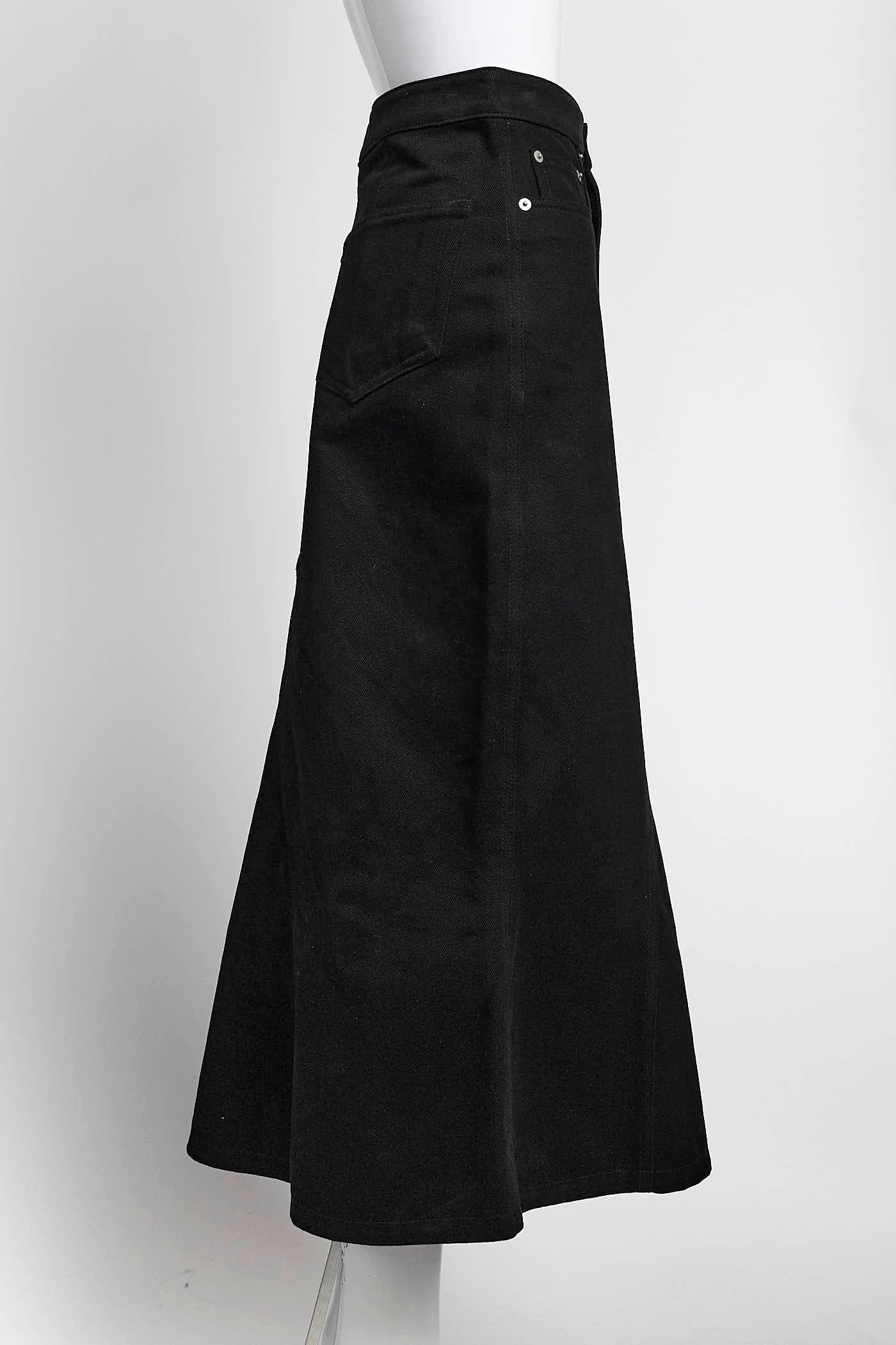 Rick Owen Black Denim Skirt 40