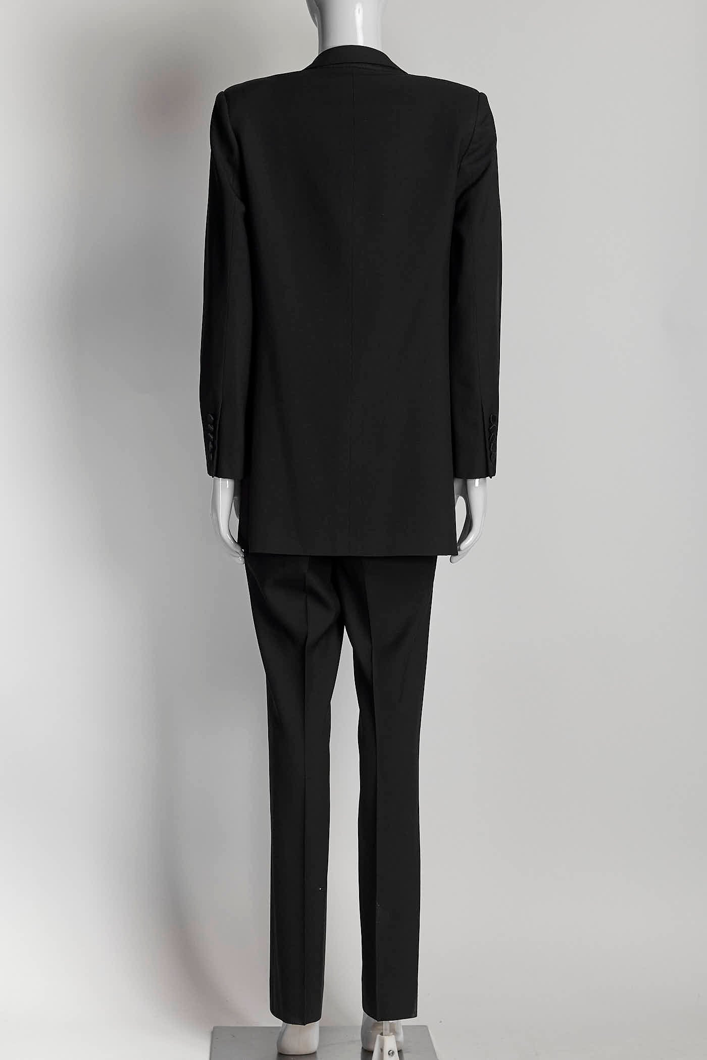SAINT LAURENT Slim-Fit Satin-Trimmed Wool Blazer/Trouser Suit 40