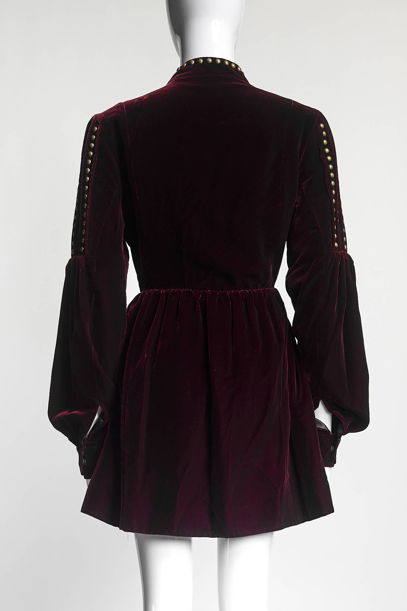 Saint Laurent Burgundy Velvet Dress 40