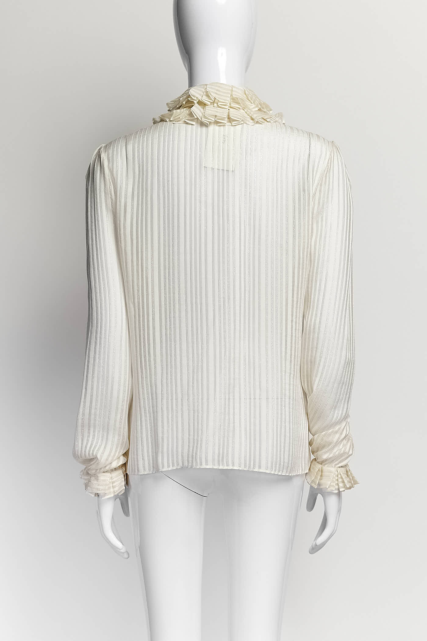 Saint Laurent Gold Striped Blouse 38