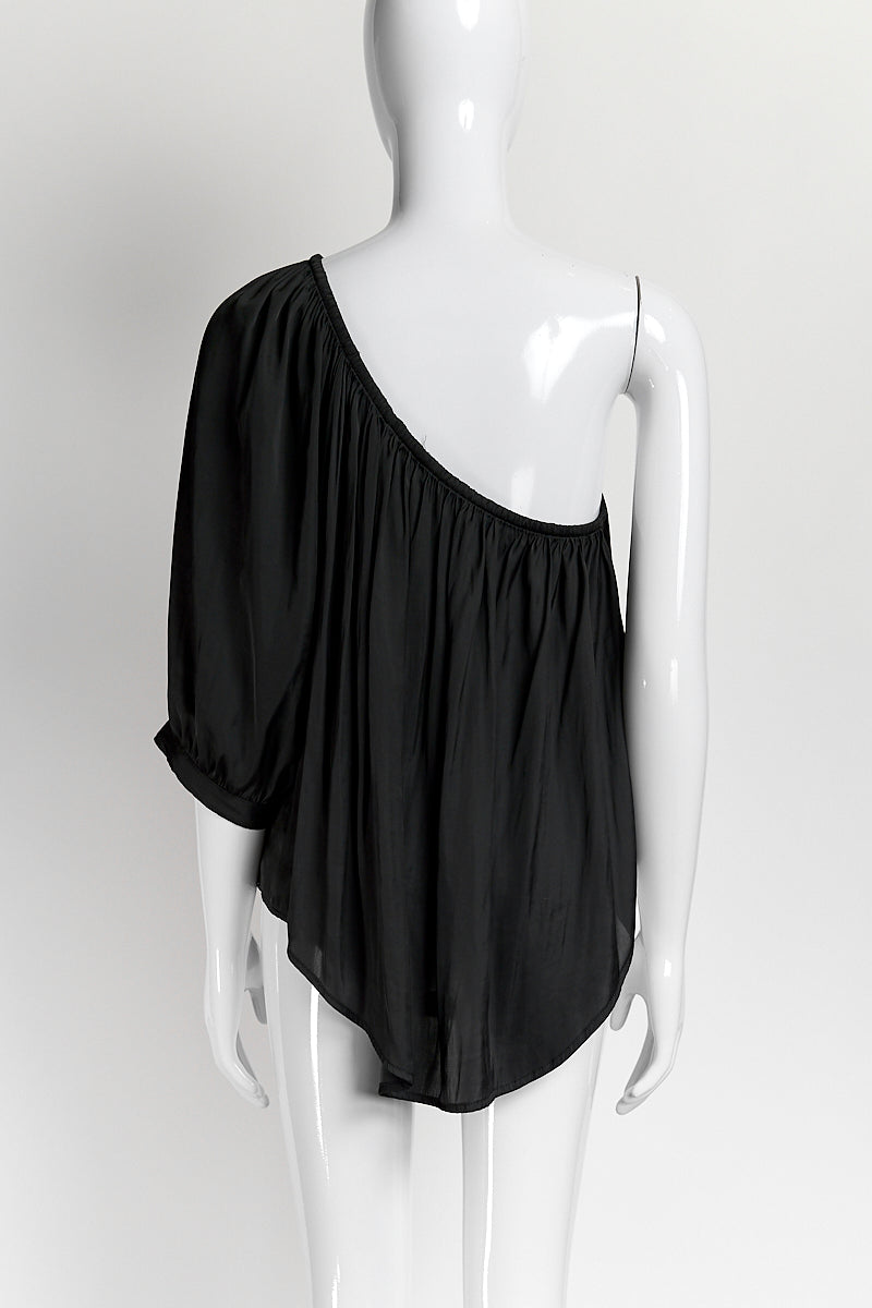 Smythe Black Gypset Short Sleeve Blouse L