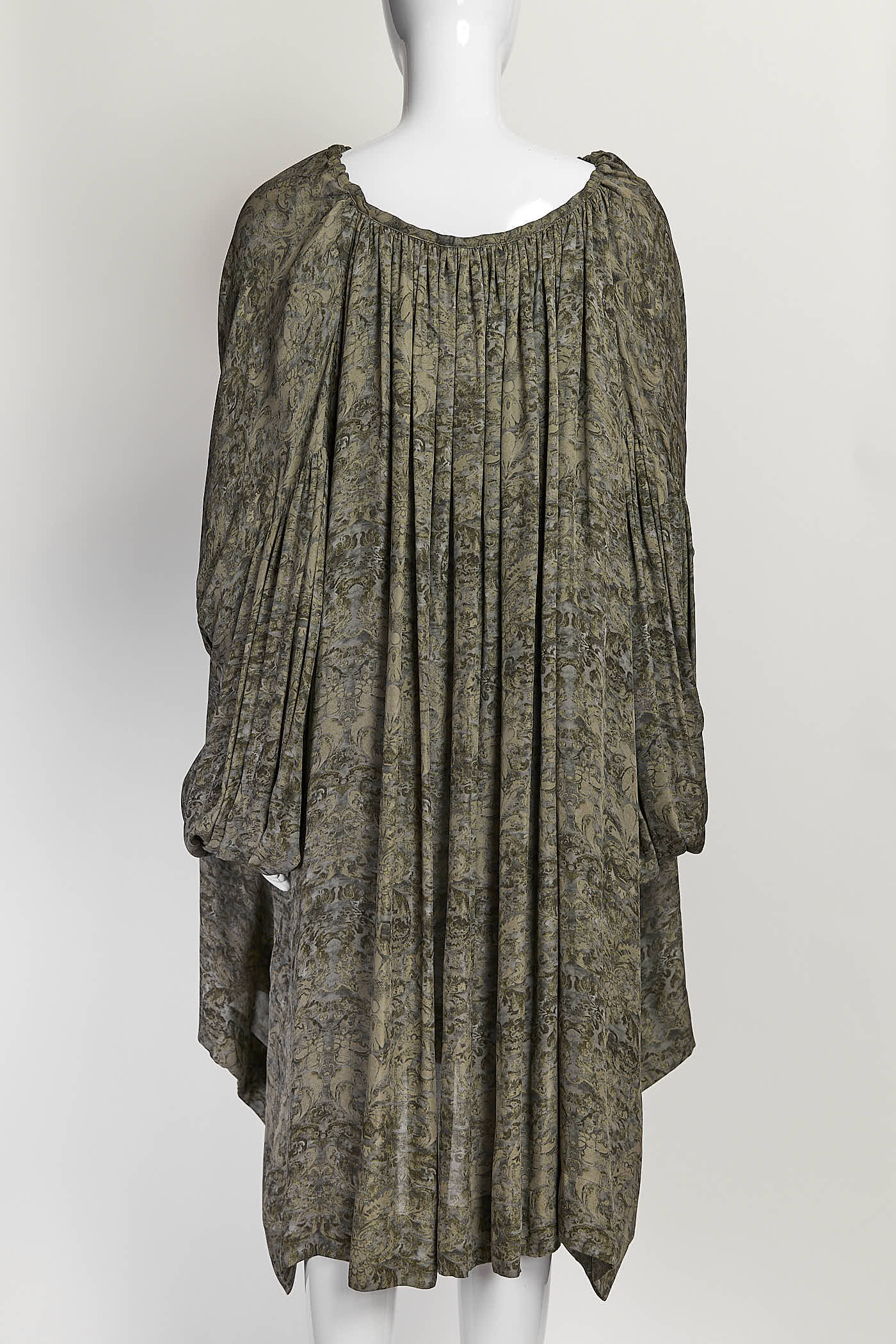 Stella Mccartney Green Silk Print Oversized Dress 36