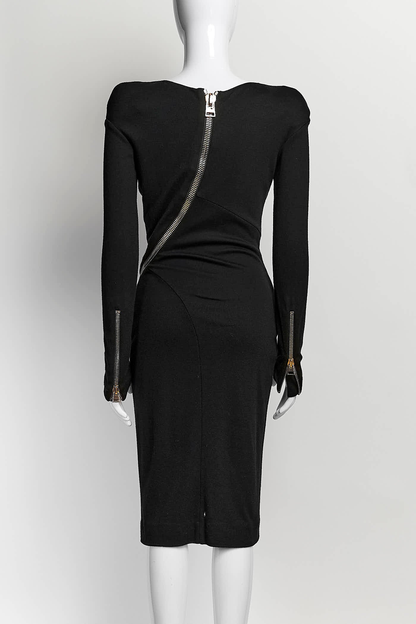 Tom Ford Black Dress with Zipper Detail 40