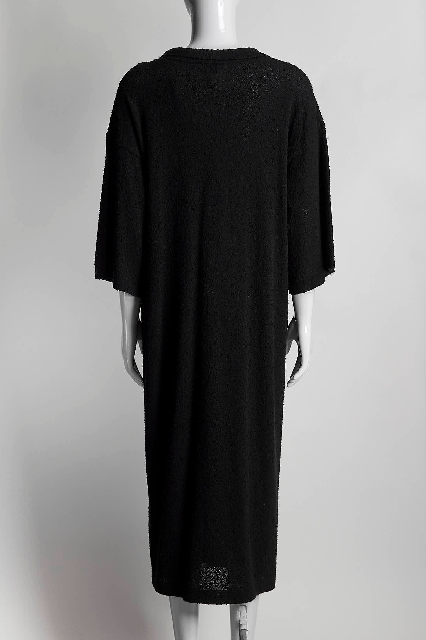 Toteme Black Terry Knit Beach Dress XXS