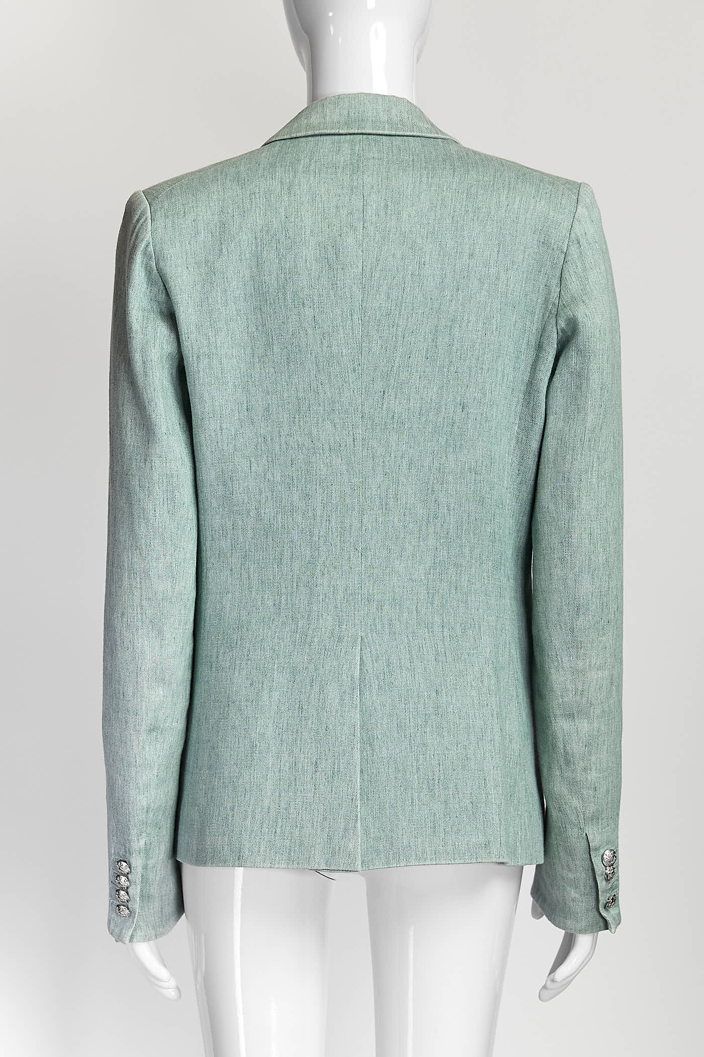 Veronica Beard Teal Miller Double-Breasted Linen Blazer 4