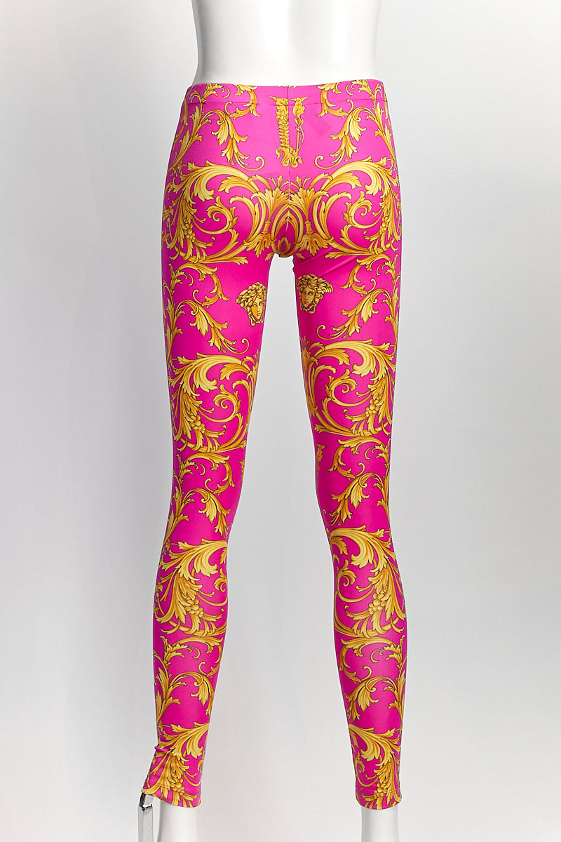 Versace Pink Brocade Legging IT36