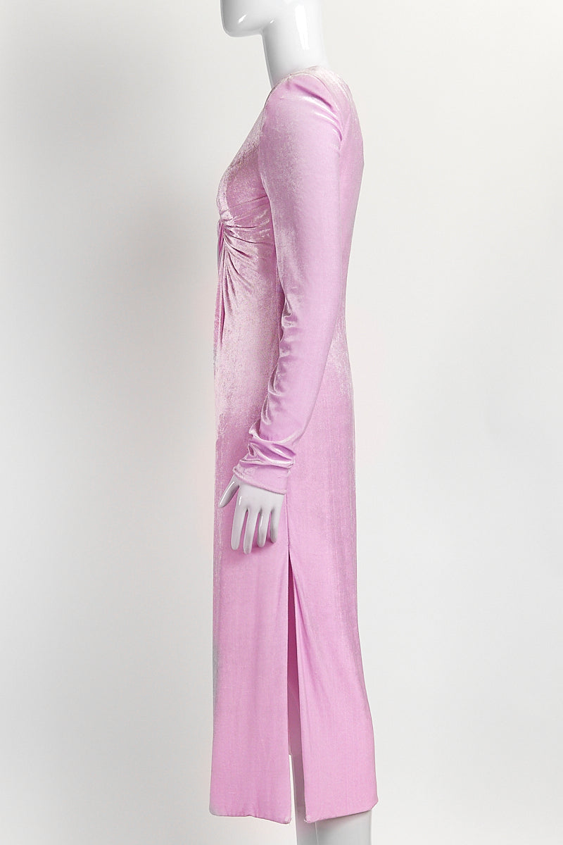 Versace Pink Velvet Maxi Dress 42