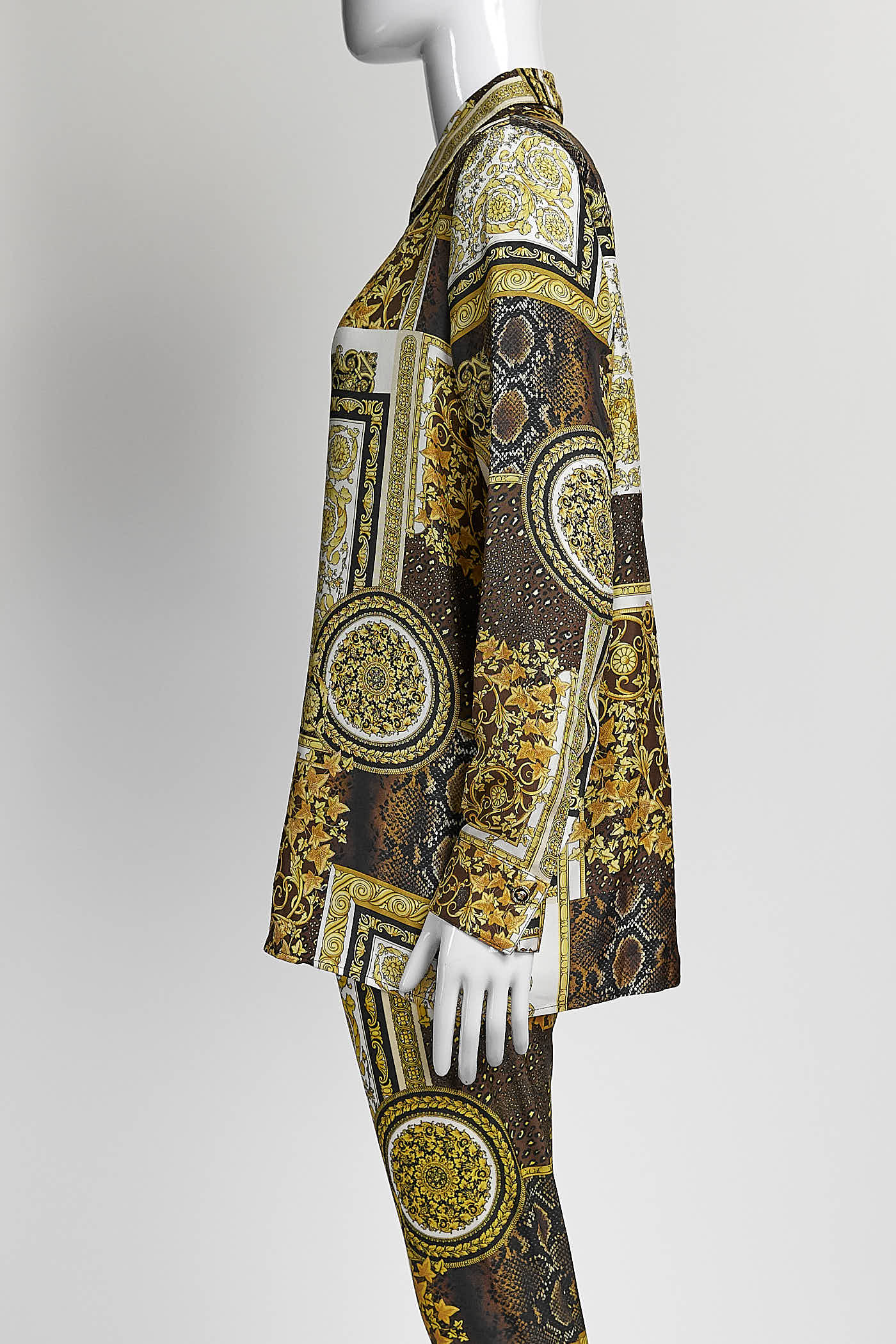 Versace Silk Baroque Printed Shirt/Leggings 40