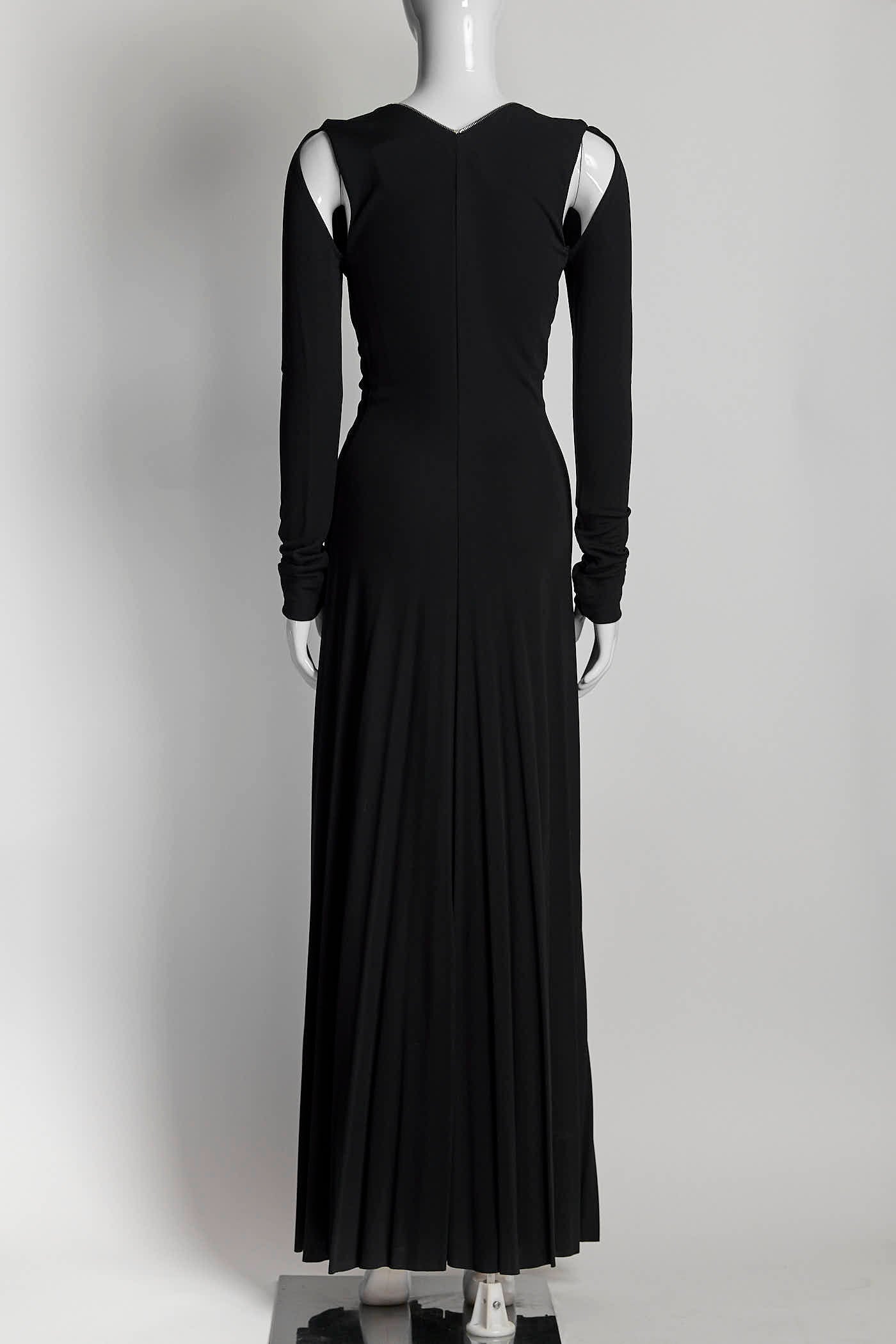 Victoria Beckham Black Dress with Silver Zipper Detail UK10