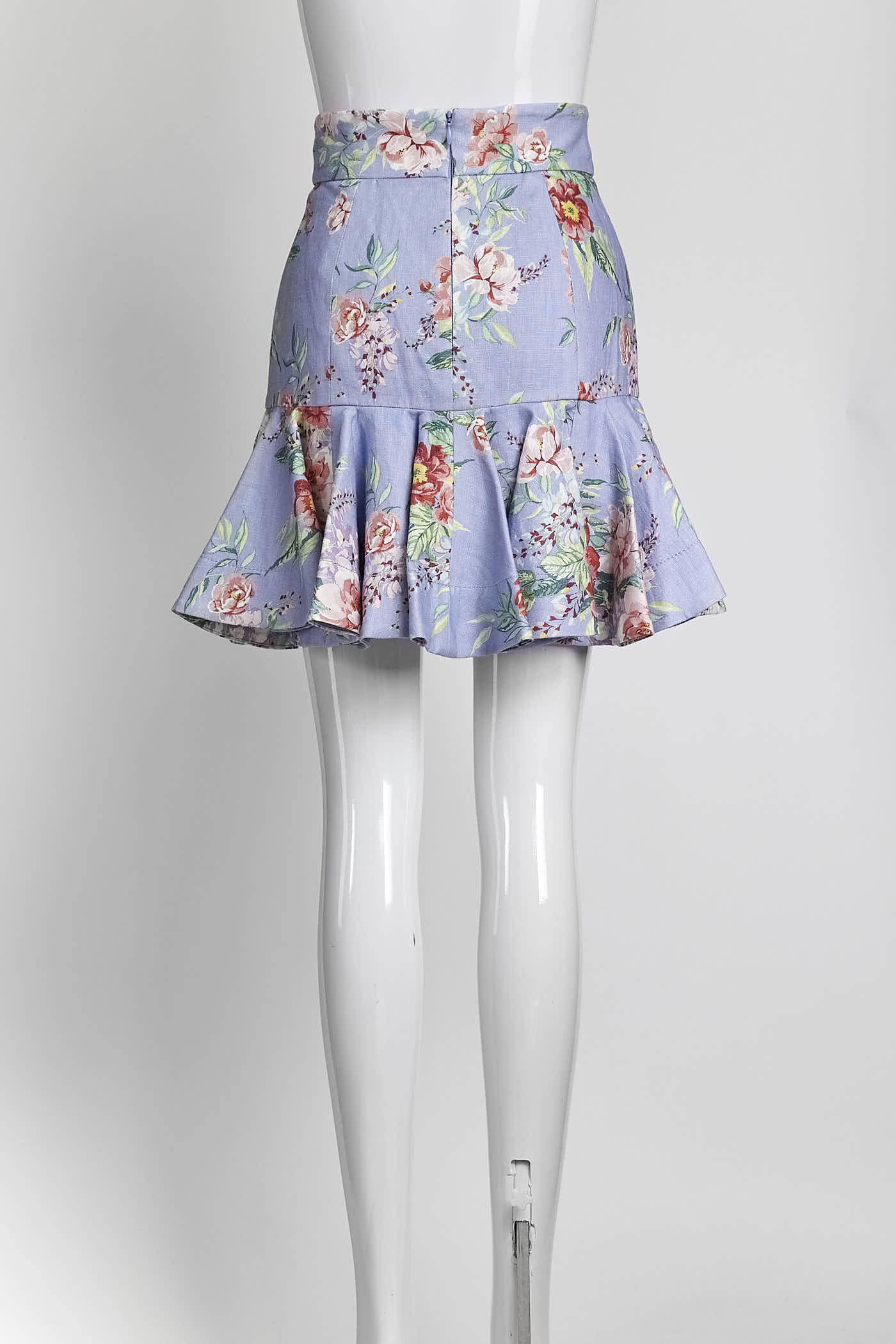 Zimmermann Blue Floral Print Skirt OP