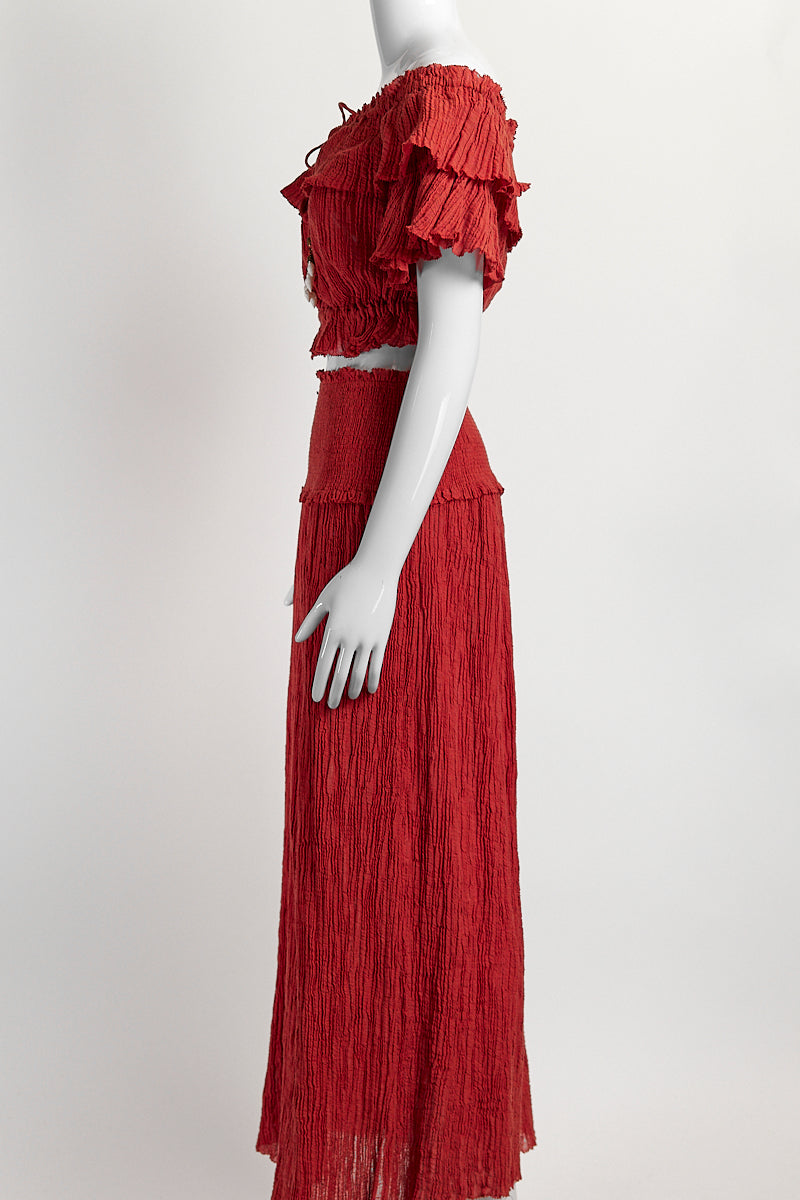 Zimmermann Burnt Orange Off the Shoulder Set AU2