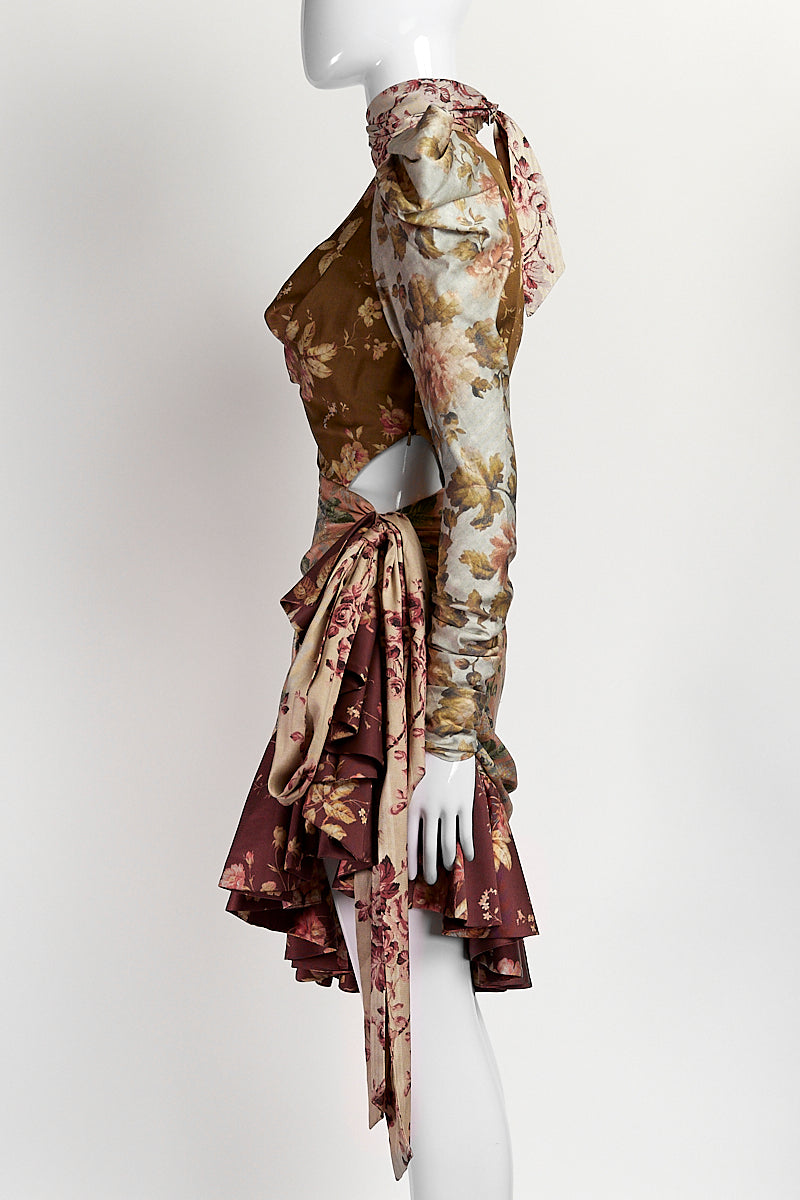 Zimmermann Long Sleeve Floral Mini Dress AU0