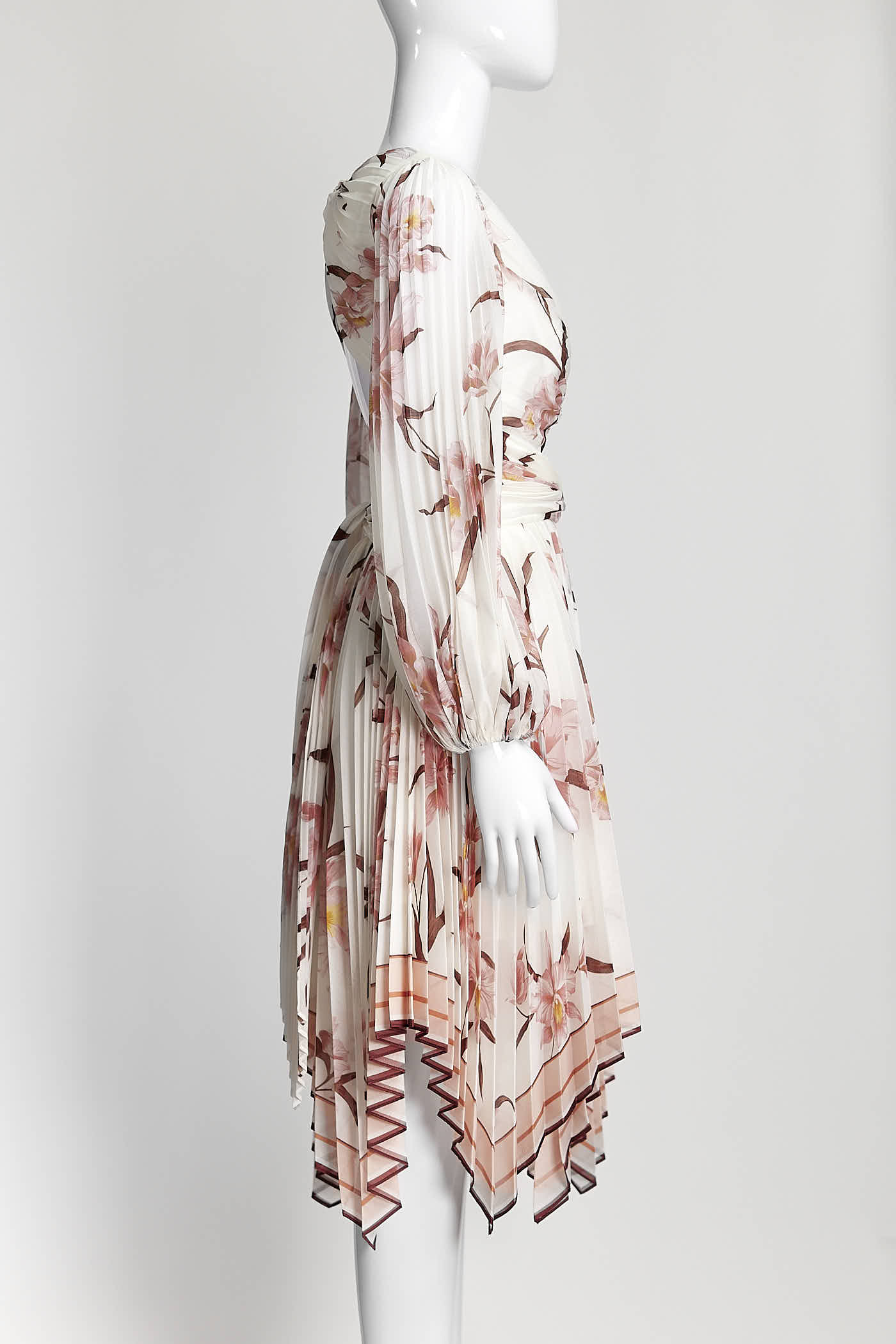 Zimmermann Pink Floral Pleated Dress AU 0