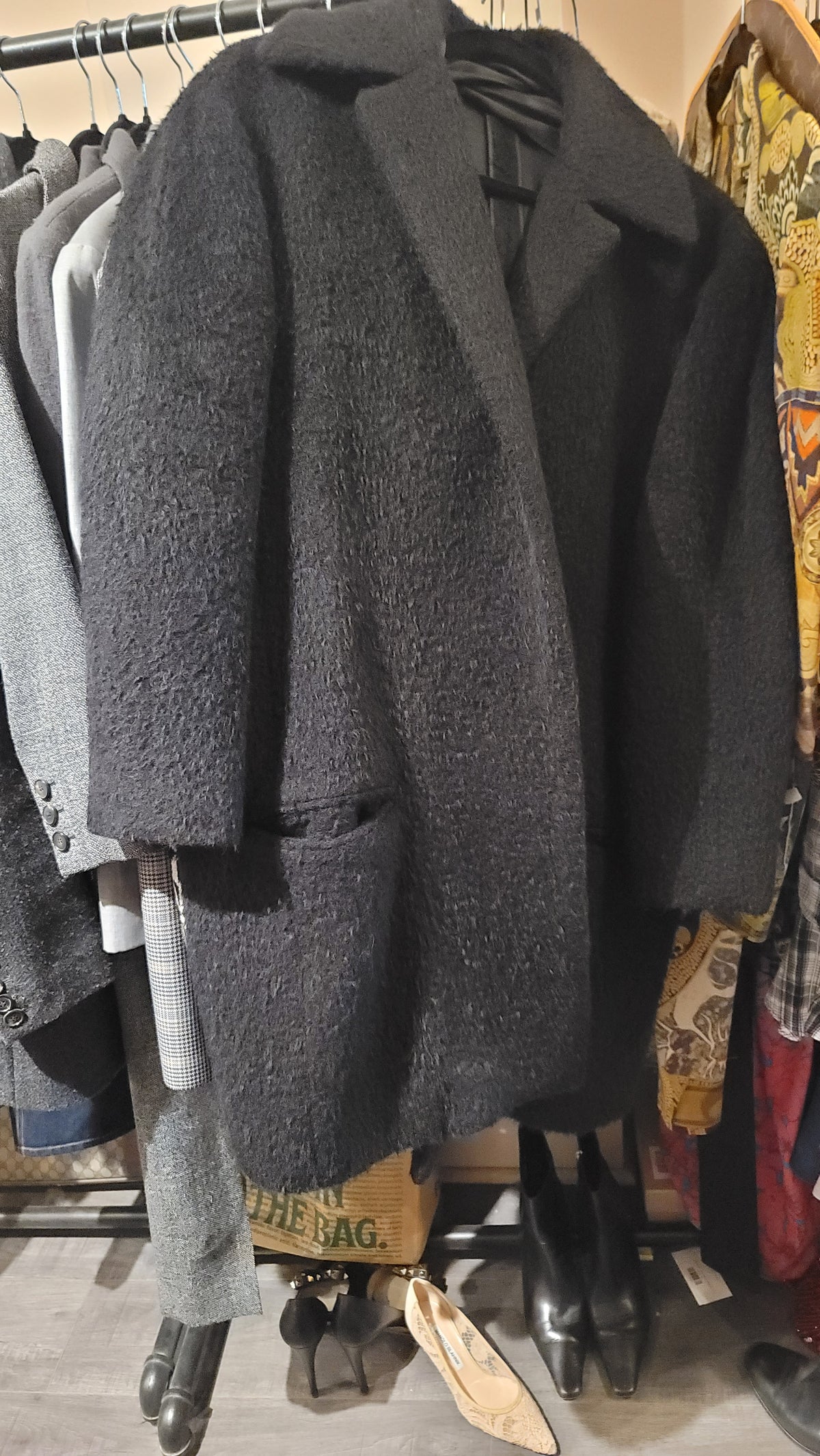 CELINE Black Wool Coat 38