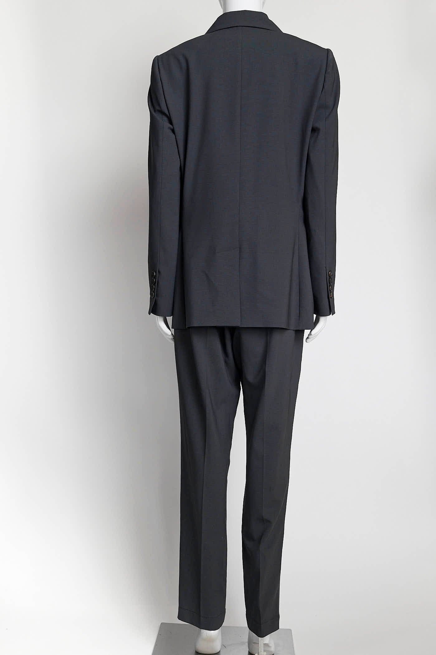 Brunello Cucinelli Dark Gray Single-Button Blazer Pantsuit 42