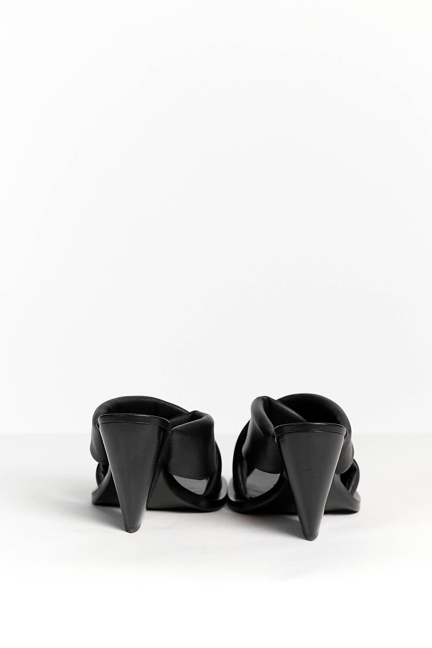 Jil Sander Black Leather Sandal 40.5
