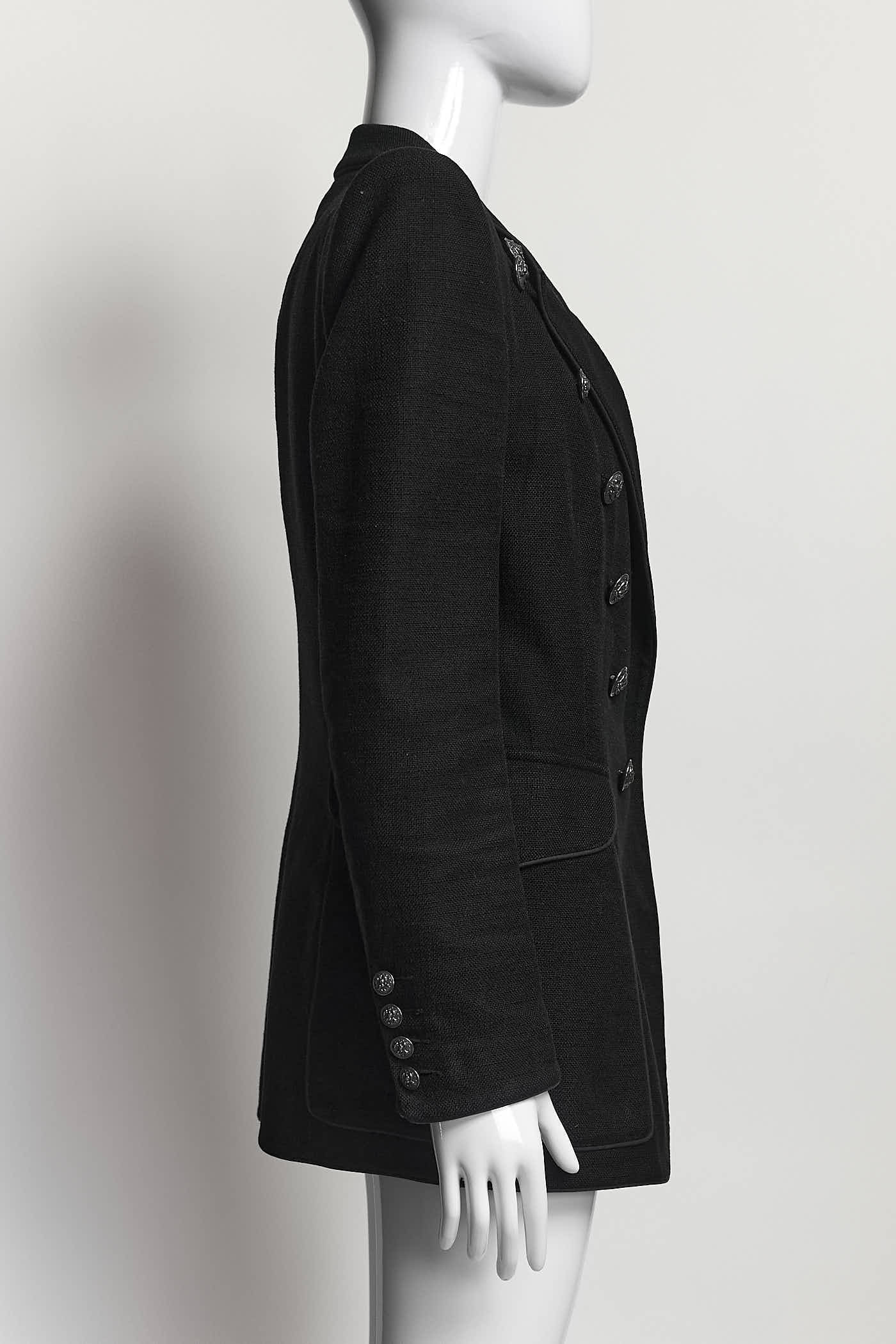 Balmain Double-BreastedBblazer with embossed silver-tone buttons 44