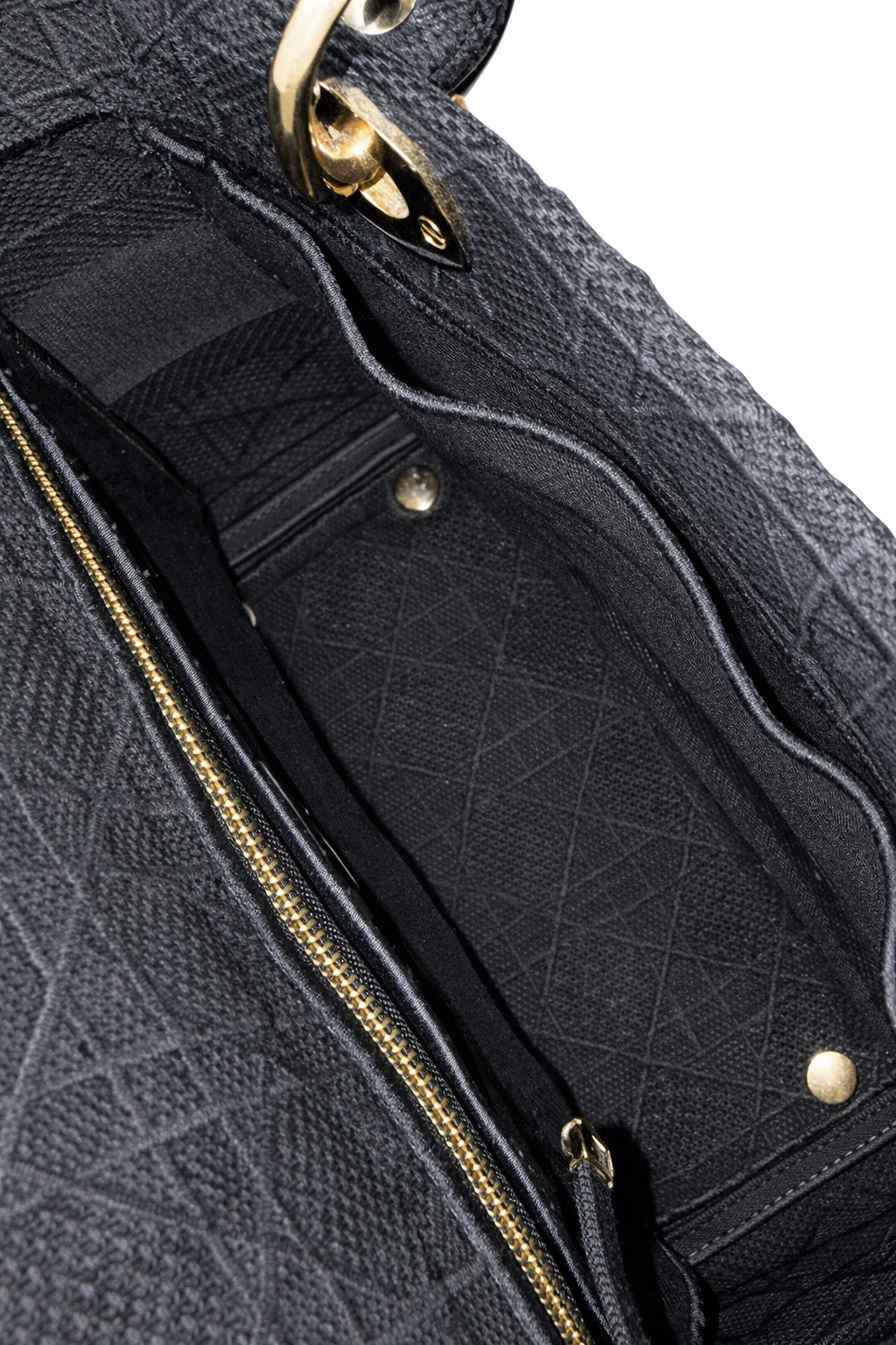 Christian Dior Black Medium Lady D-Lite Bag in Canvas