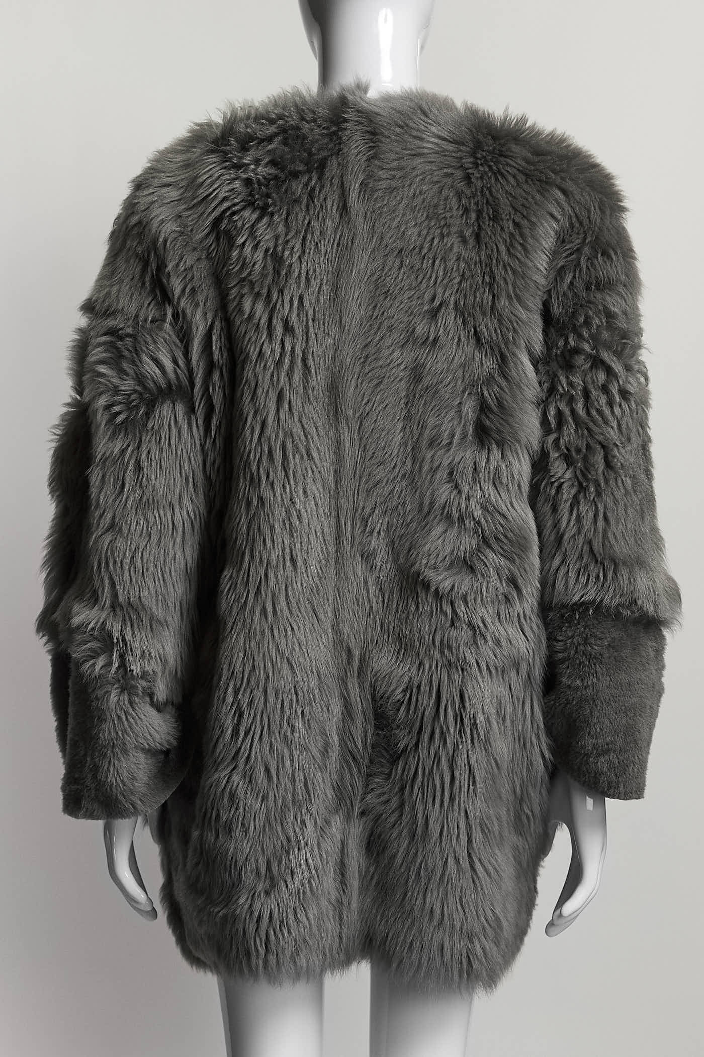 MaxMara Grey Fur Coat 8