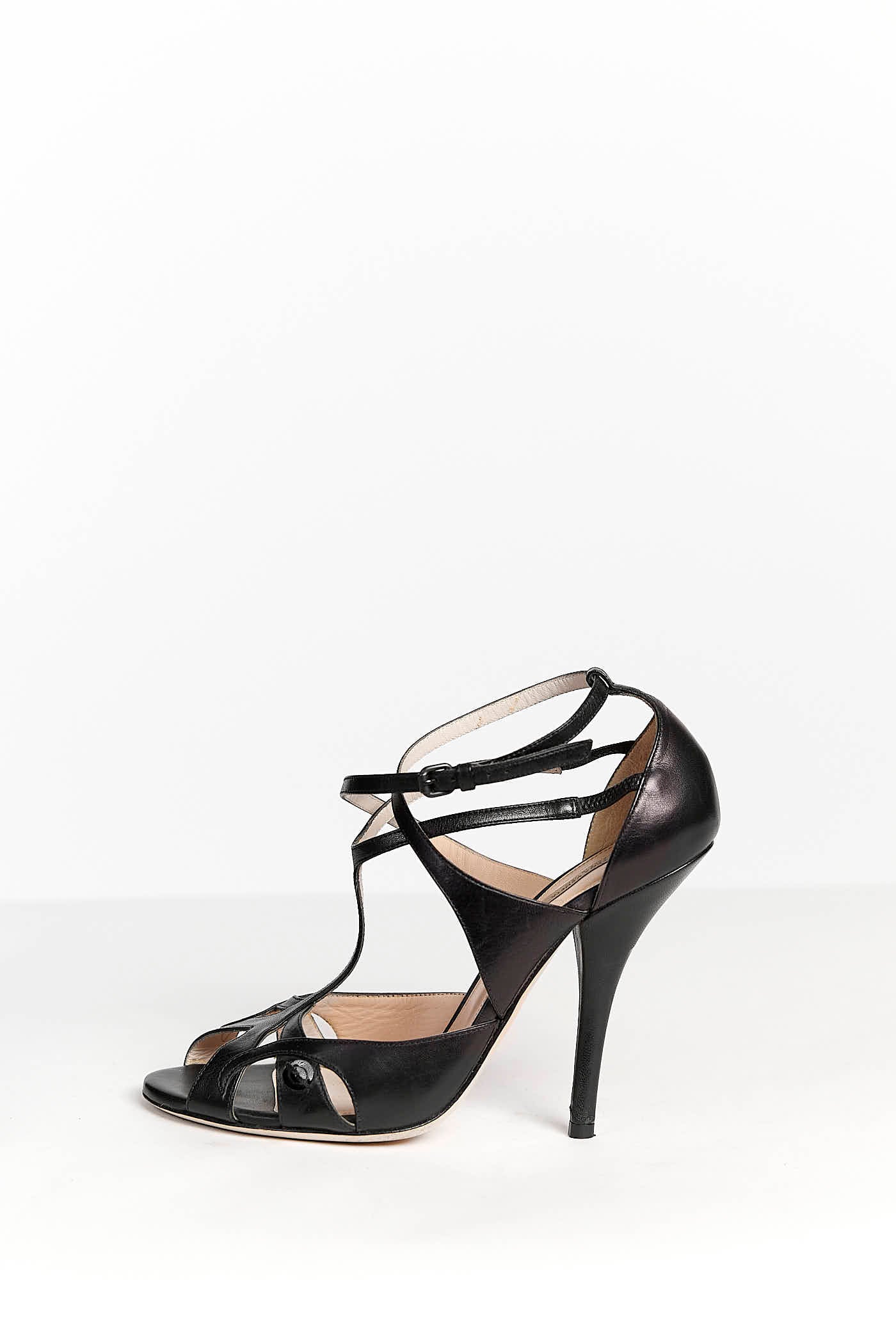 Bottega Veneta Black T Strap Heels 39