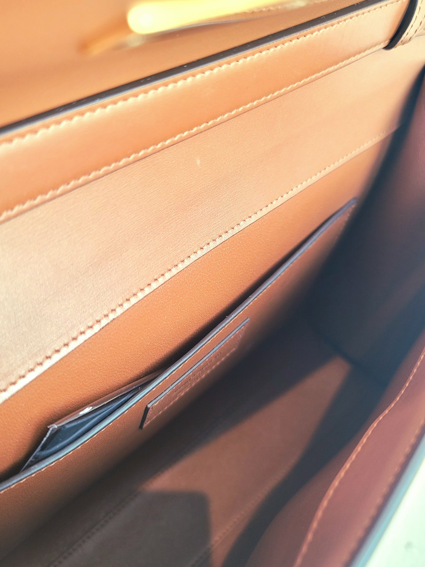 Saint Laurent Smooth Calfskin Manhattan Baguette Cheddar