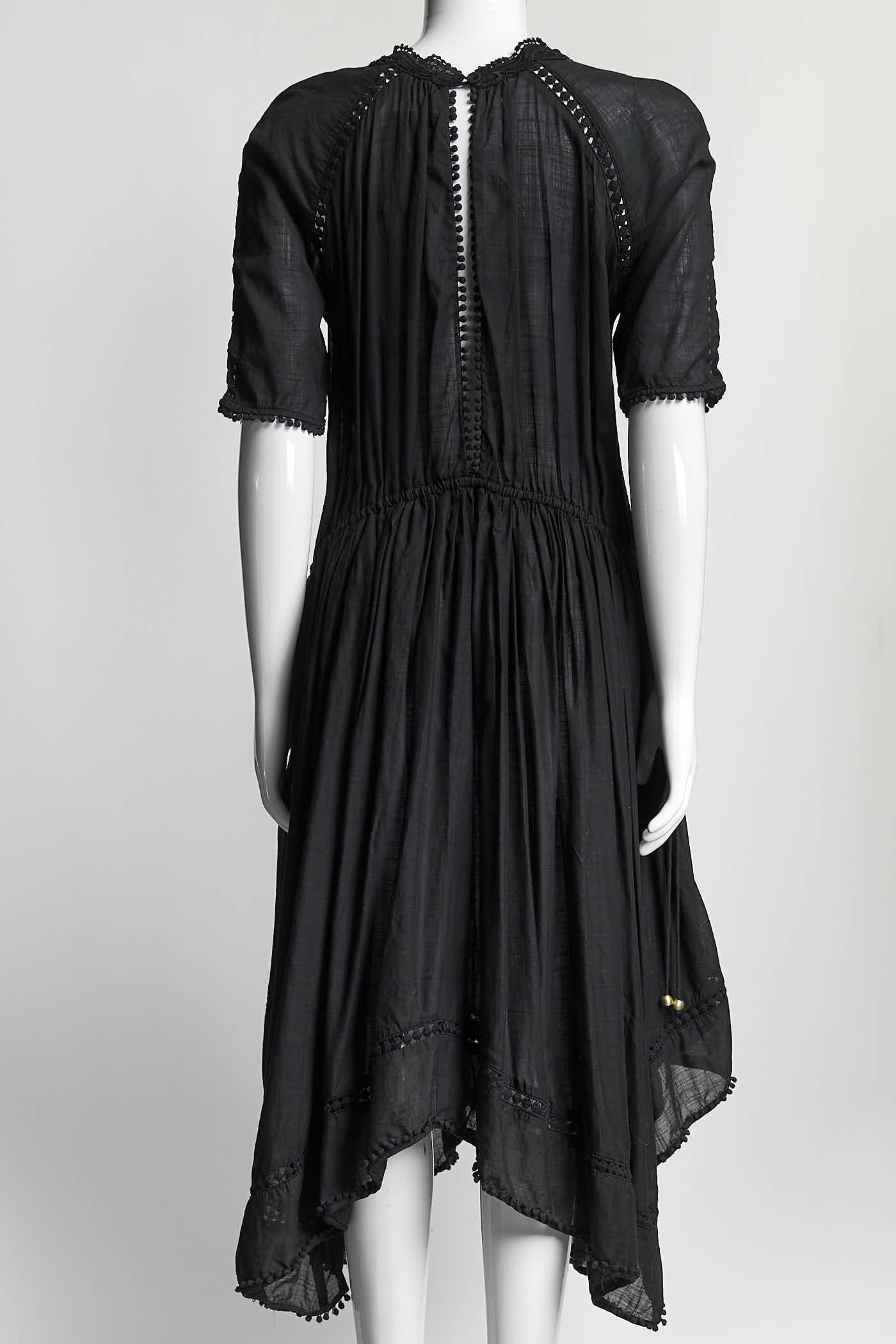 Zimmermann Black Embroidered Crew Neck Dress AU1