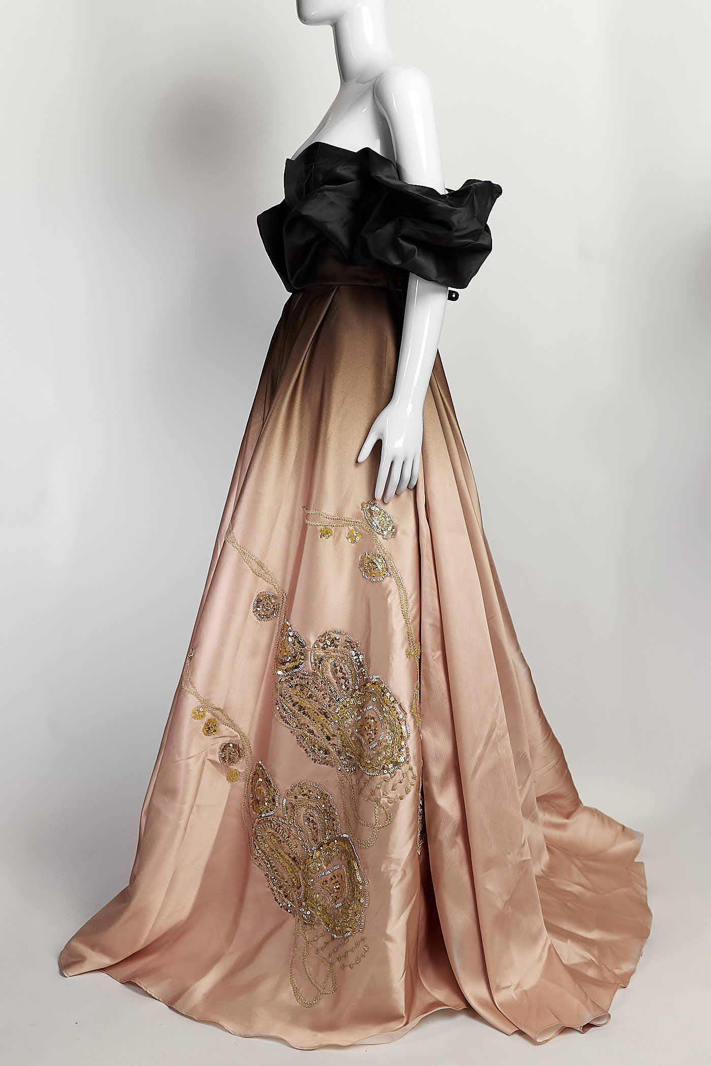 SAIID KOBEISY Off-Shoulder Gradient PRINTED Dress with Beading 42