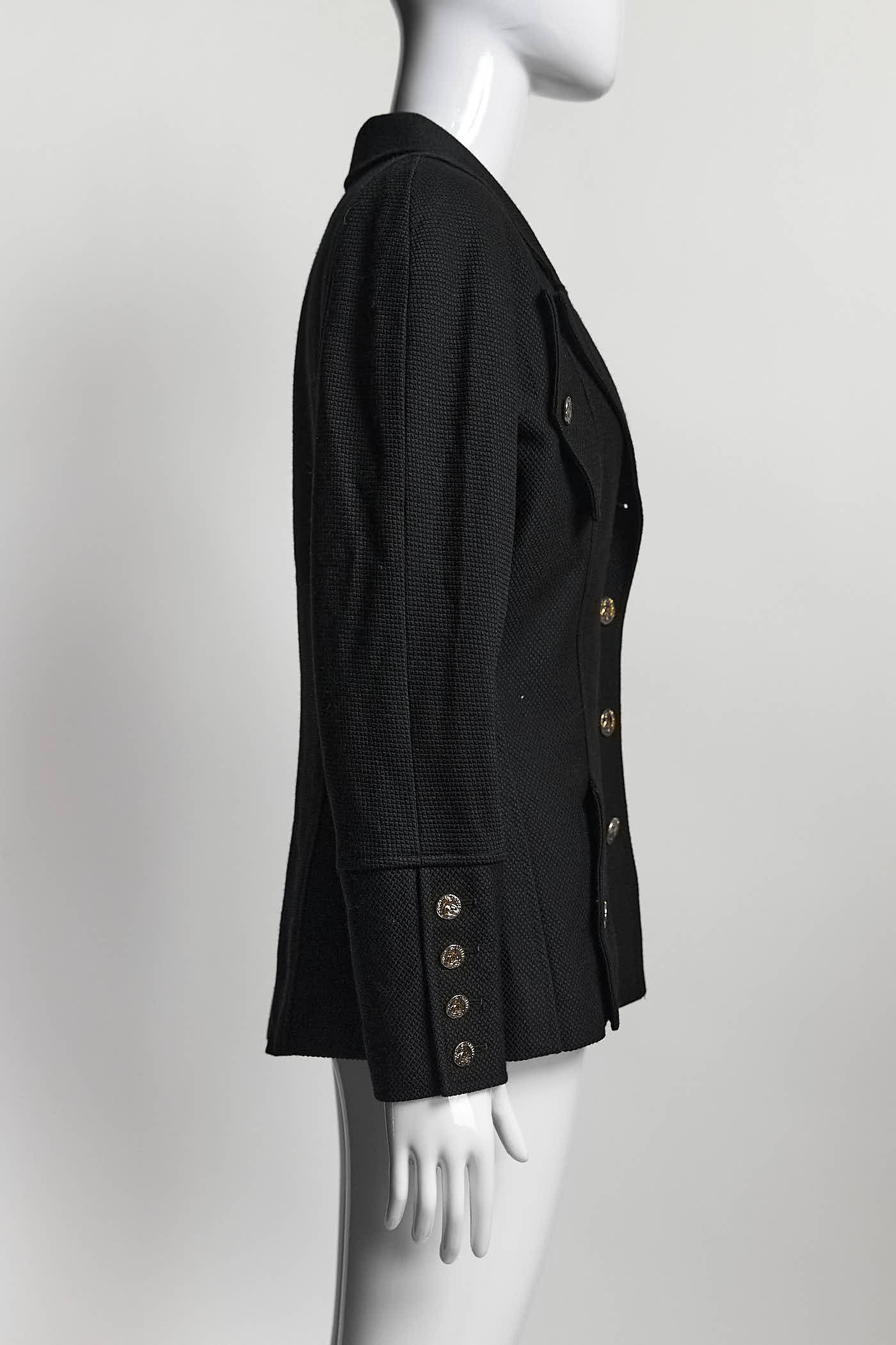 Chanel Black Blazer with Gold Buttons 36