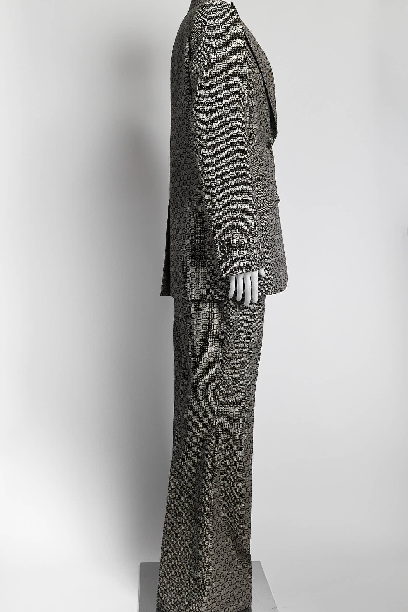 Gucci Brown Jacquard Single-Breasted Wool Suit Blazer/Pant 42