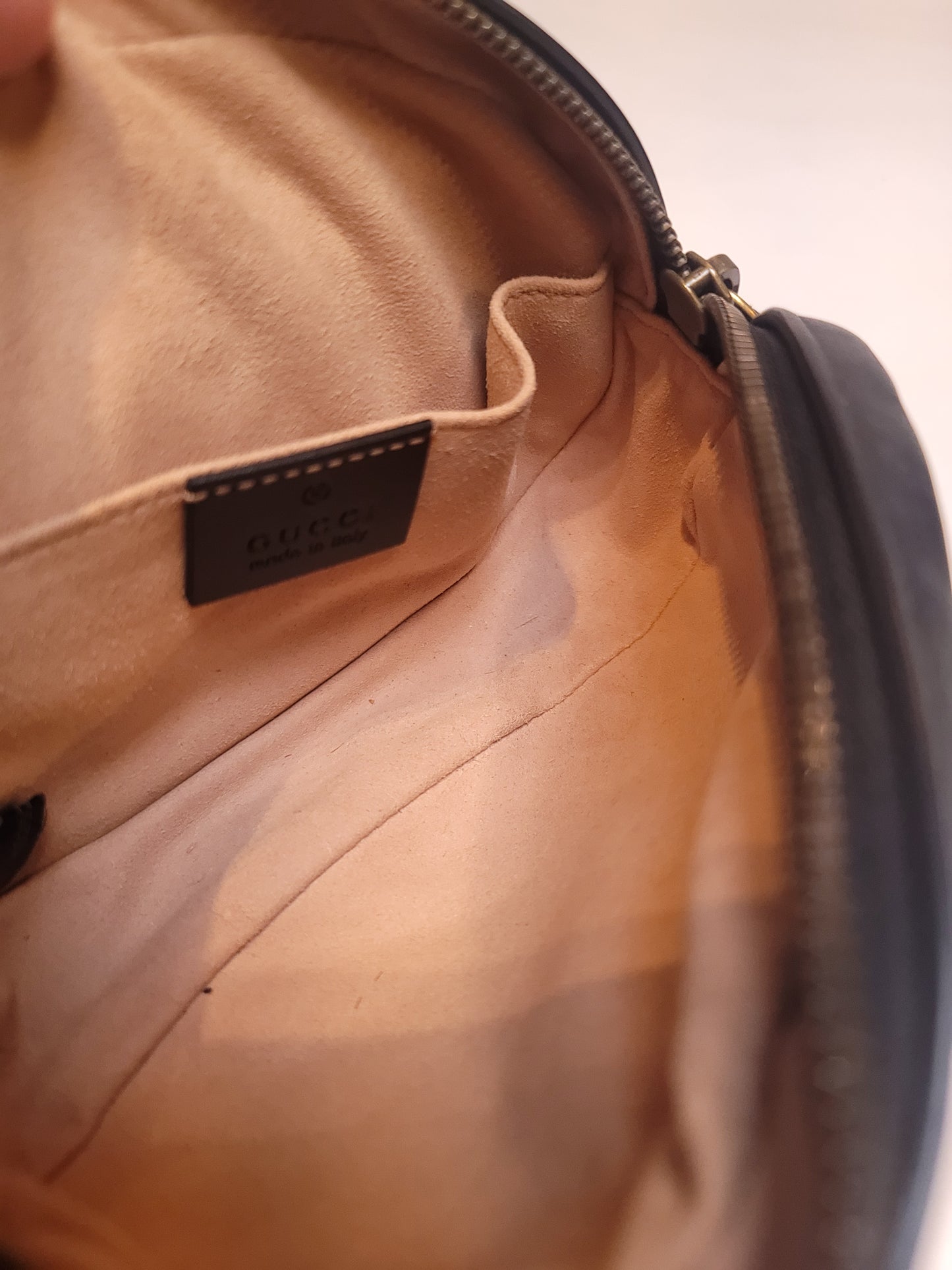 Gucci Black Matelasse Leather GG Marmont Belt Bag 75