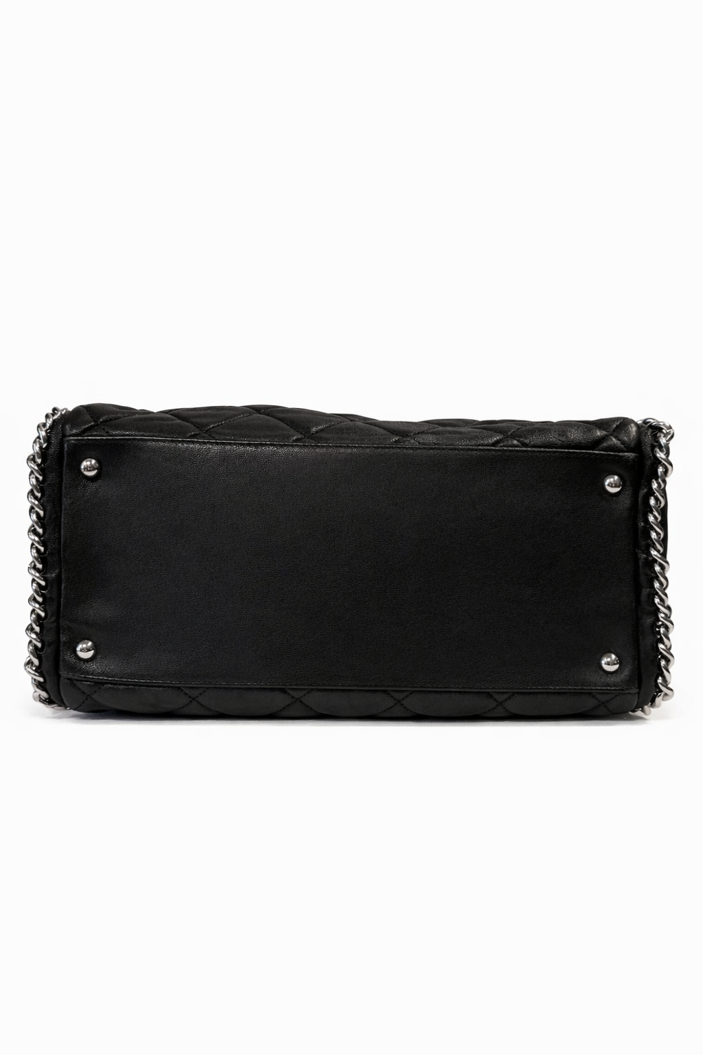 Chanel Chain Around Bowler Bag in Black Lambskin Leather