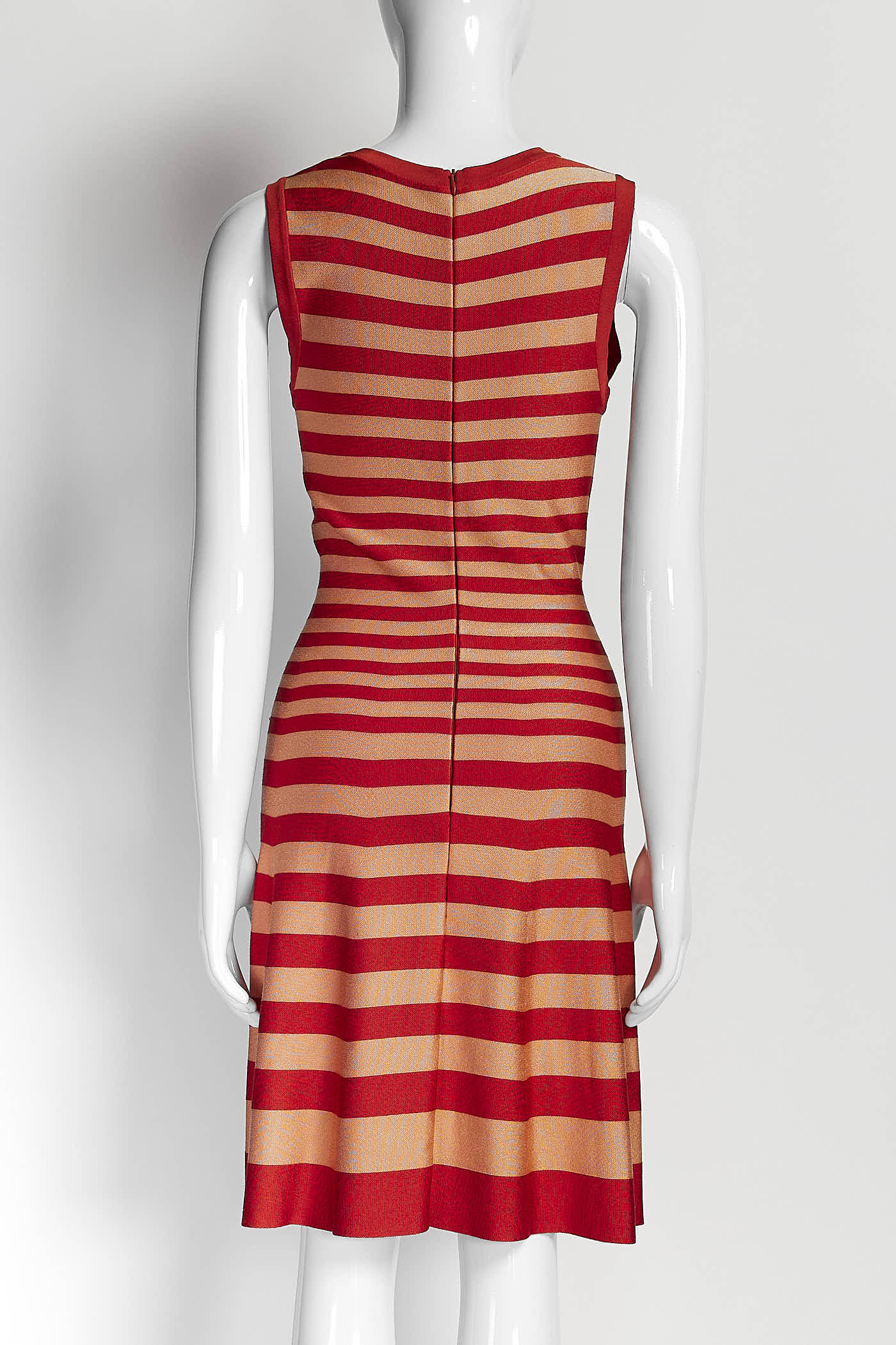 Alaia Red Striped Sleeveless Dress 36