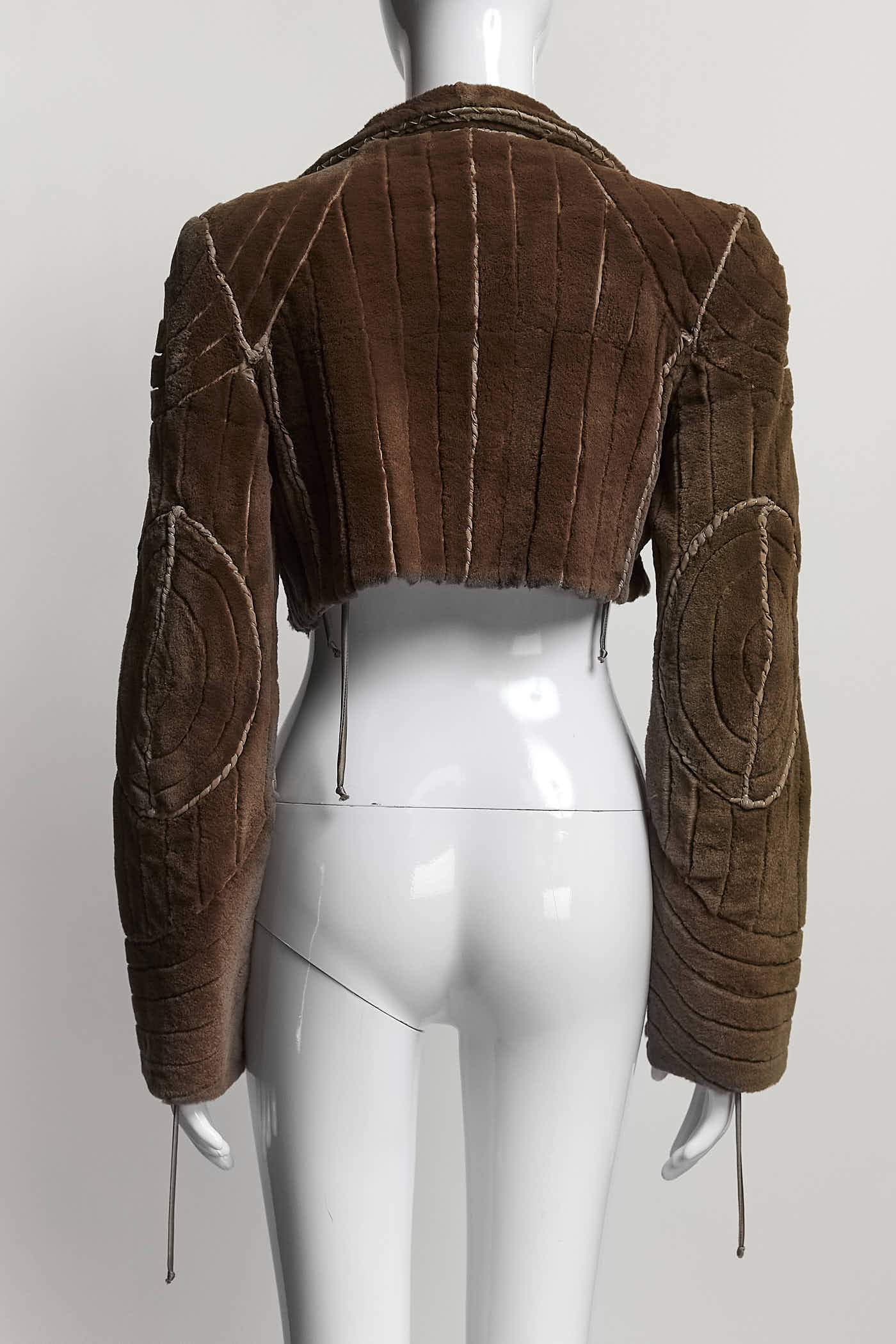 J.MENDEL Brown Fur Cropped Jacket