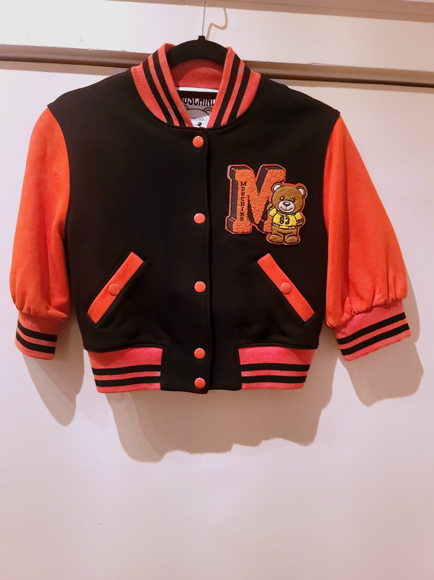 Moschino Black/Orange Bear Logo Jacket/Short IT38