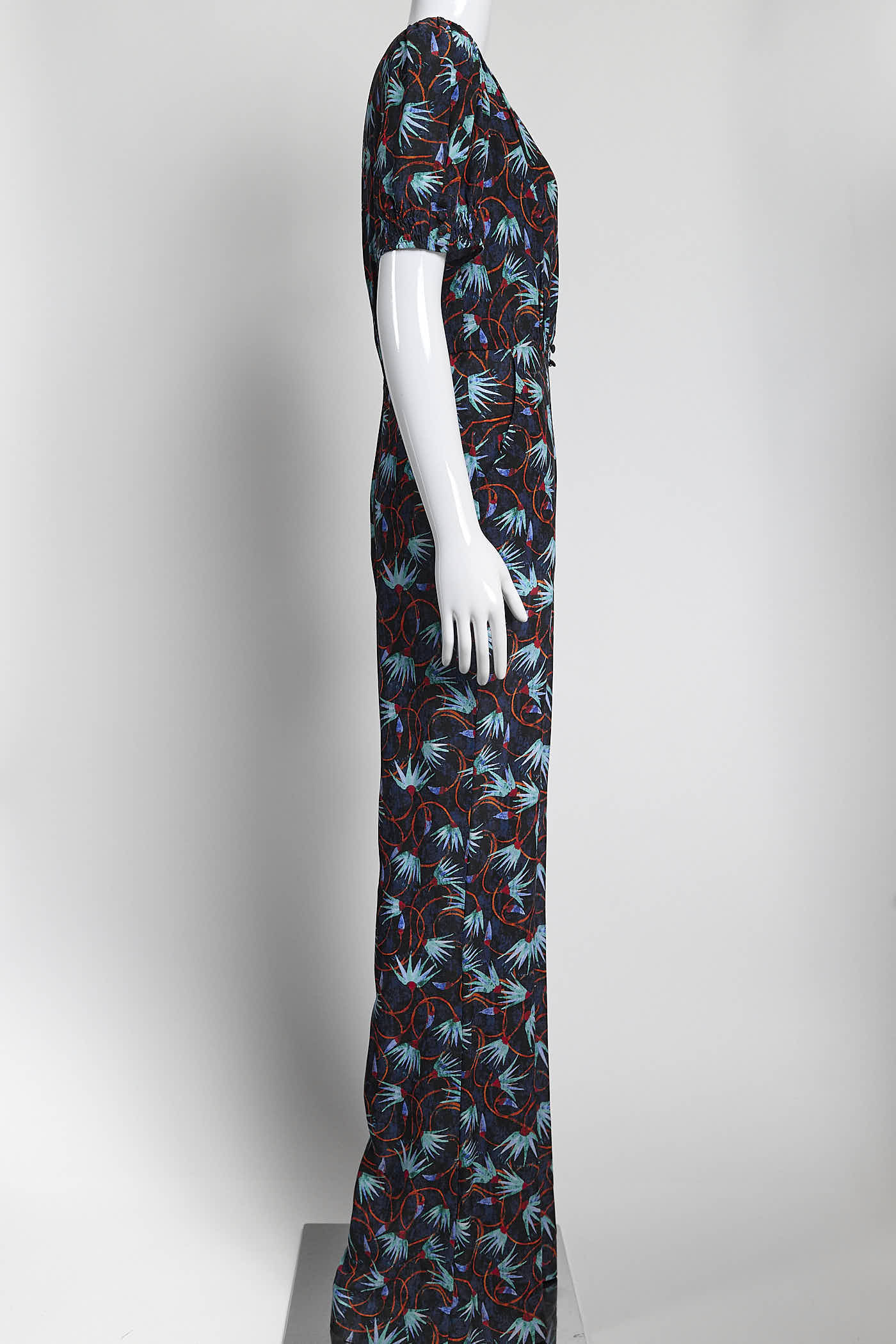 SALONI Blue Floral Print Jumpsuit 4