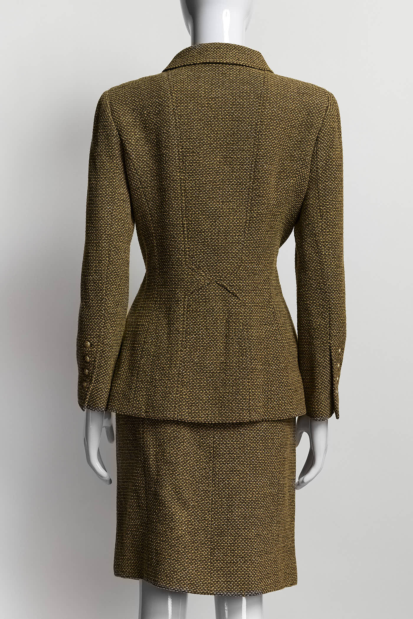 Chanel Earthy Tones Tweed Suit Blazer/Skirt